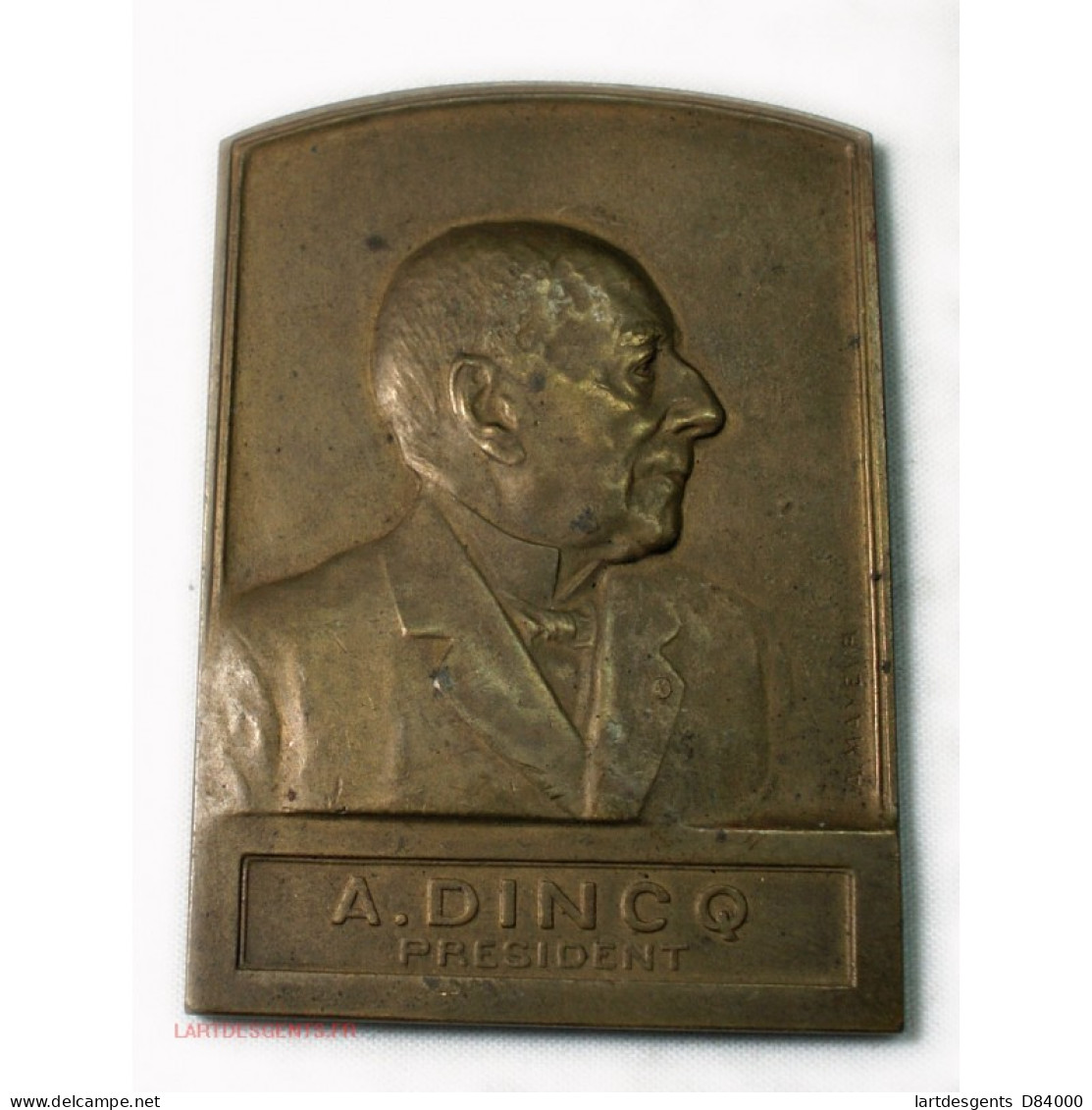 Médaille Plaque A. DINCQ Président 1923, Mines De BRUAY Par A. MAYEUR - Royal / Of Nobility