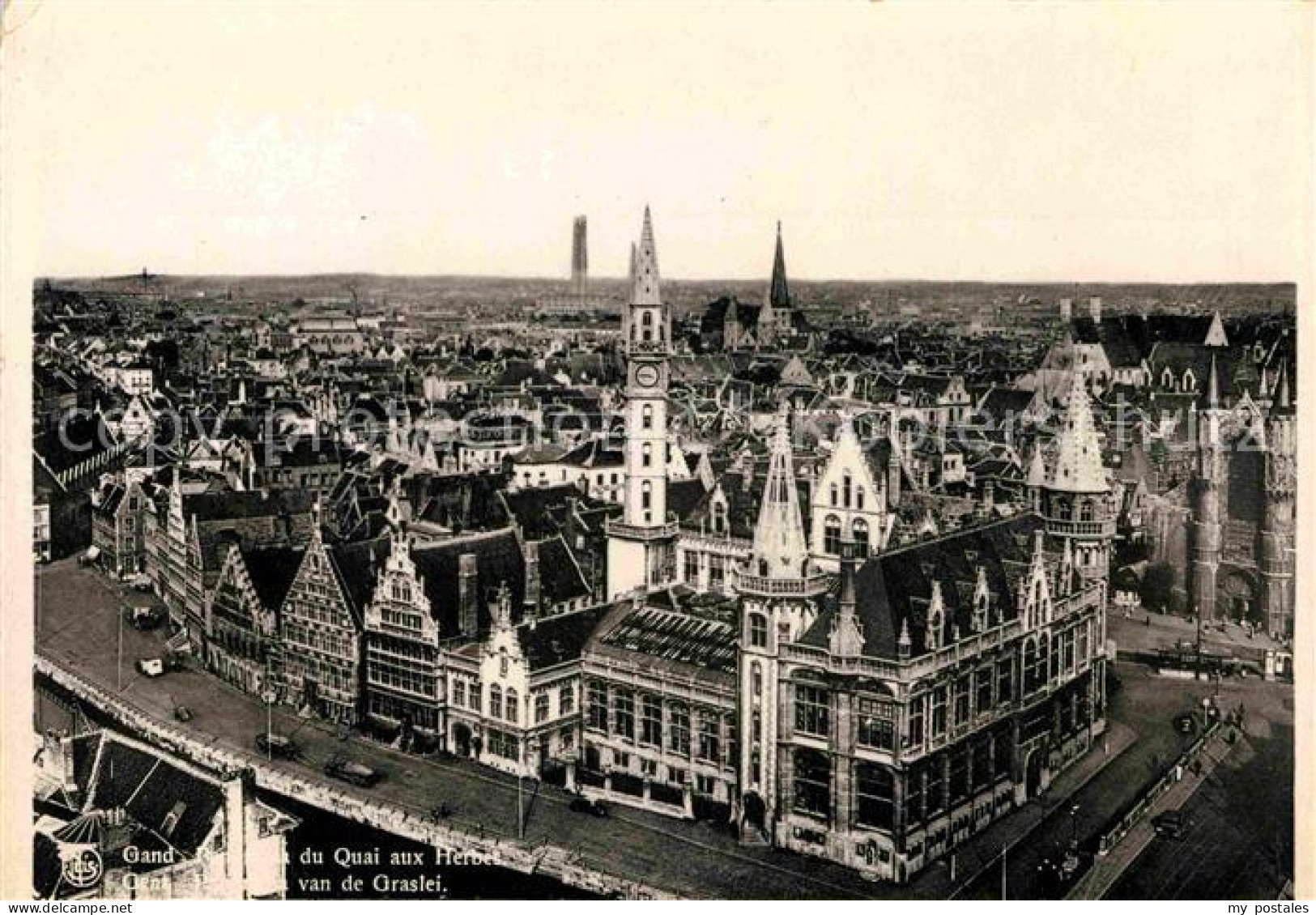 72770312 Gand Belgien Panorama Du Quai Aux Herbes Vue Aerienne Gent Flandern - Andere & Zonder Classificatie