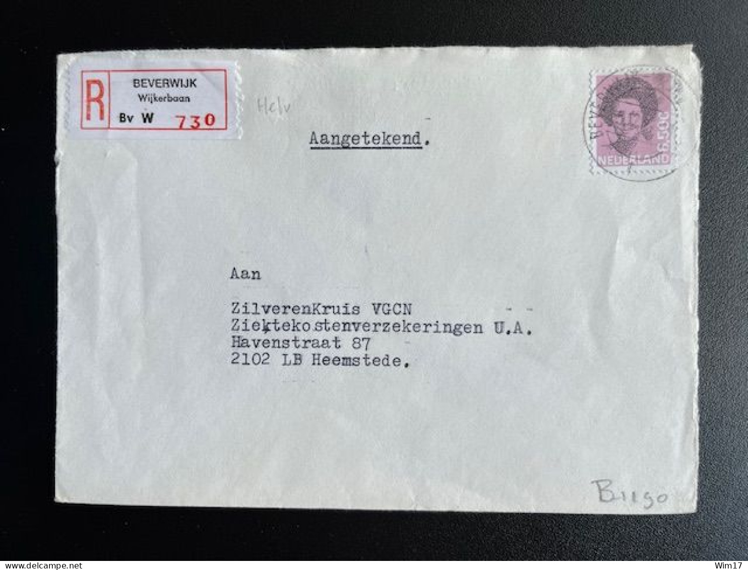 NETHERLANDS 1986 REGISTERED LETTER BEVERWIJK WIJKERBAAN TO HEEMSTEDE 05-05-1986 NEDERLAND AANGETEKEND - Cartas & Documentos