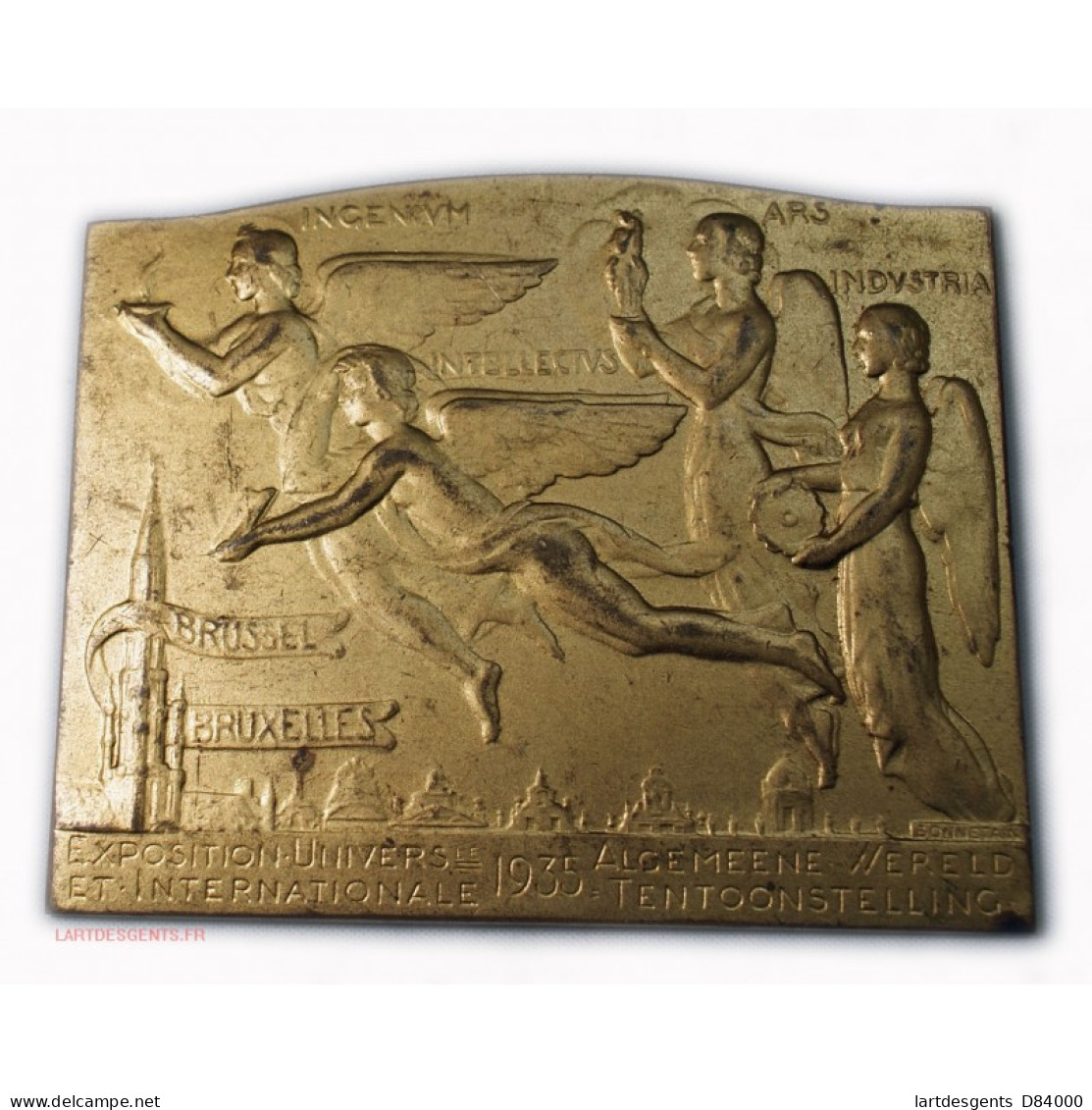 Médaille Plaque Bruxelles Expostion Universelle 1935 - Royaux / De Noblesse