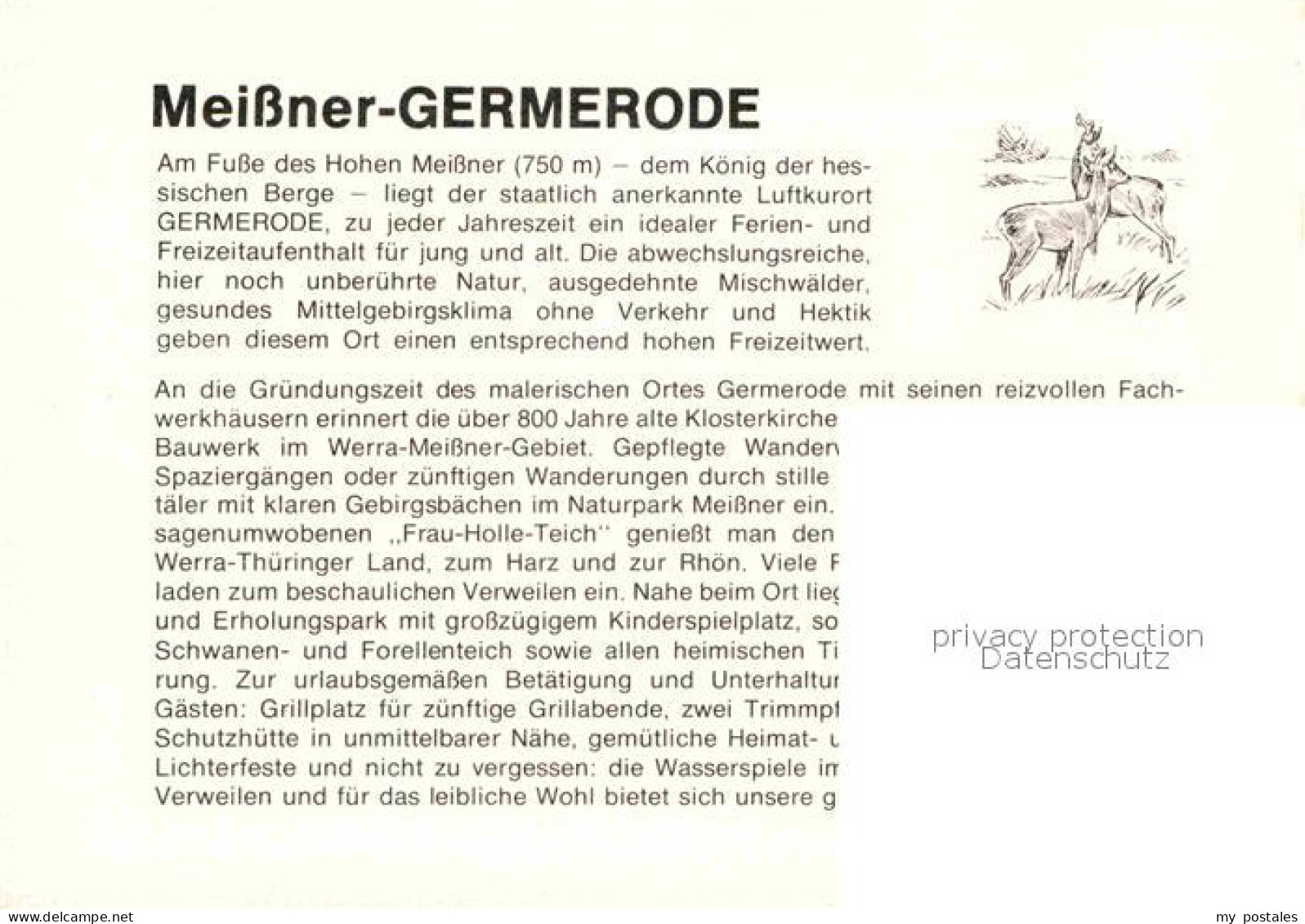 72770277 Germerode Ansicht Mit Hohem Meissner Schwanenteich Kegelbahn Germerode - Andere & Zonder Classificatie