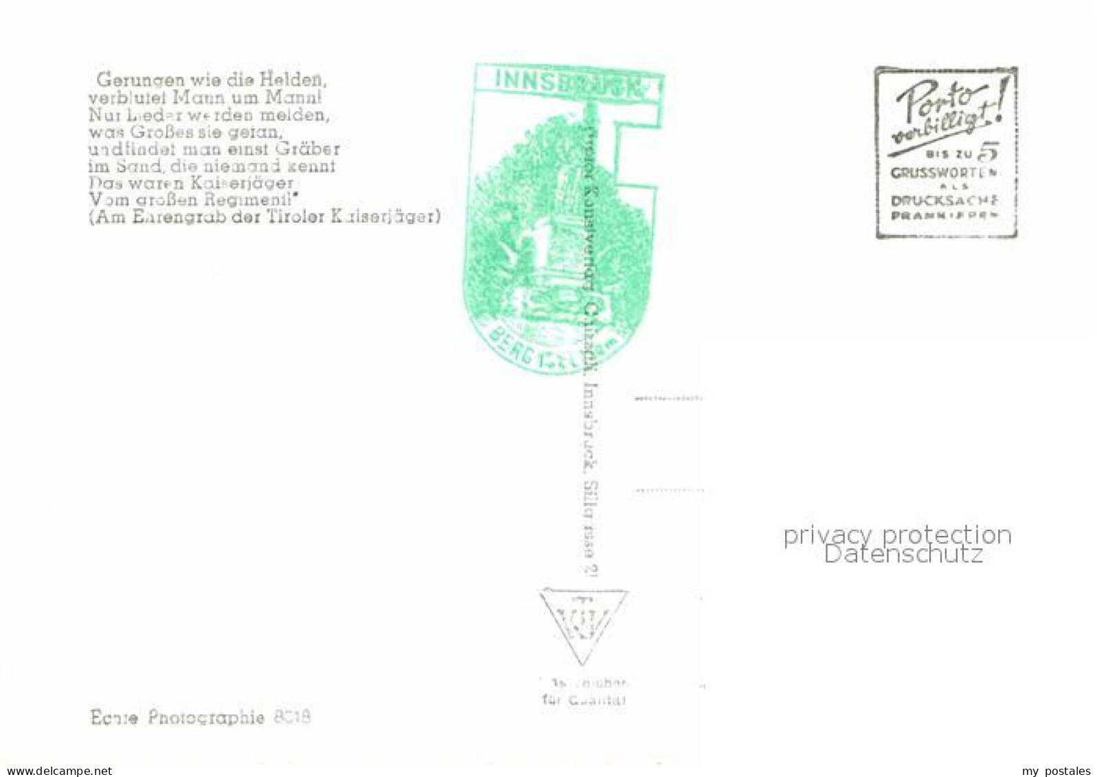 72770251 Berg Isel Tyrols Ruhmesstaette Denkmaeler Museum Gedicht Berg Isel - Sonstige & Ohne Zuordnung