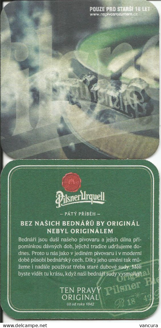 Czech Republic Pilsner Urquell Only For 18 Overs - Bierviltjes