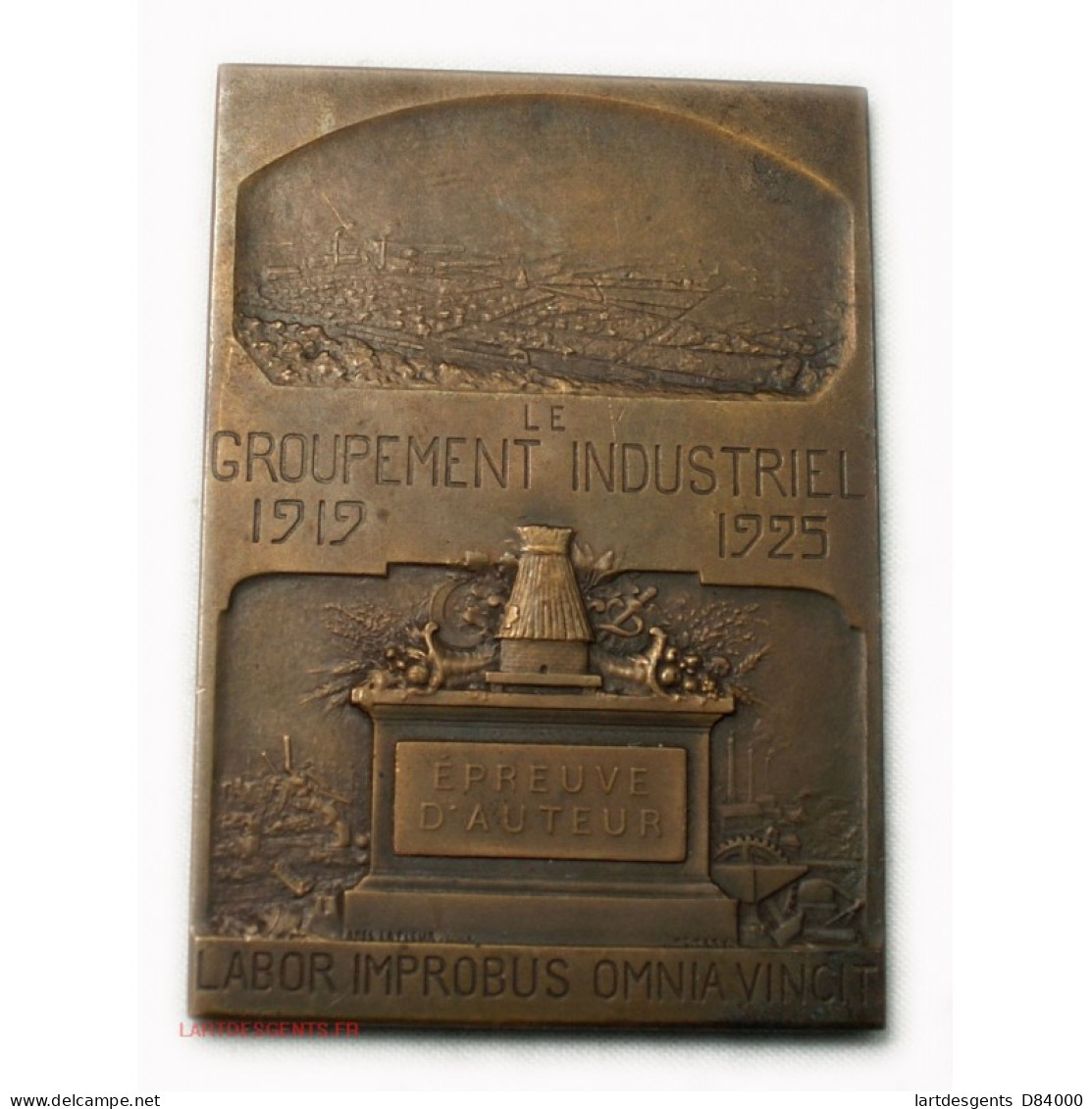 RARE Médaille Plaque Louis SEBLINE Fondateur Cité Montescourt 1919-25 - Monarchia / Nobiltà