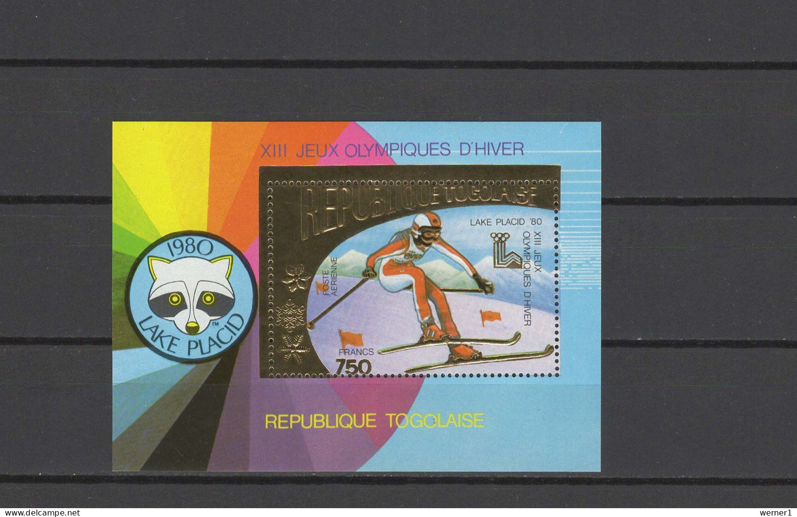 Togo 1980 Olympic Games Lake Placid Gold S/s MNH - Hiver 1980: Lake Placid