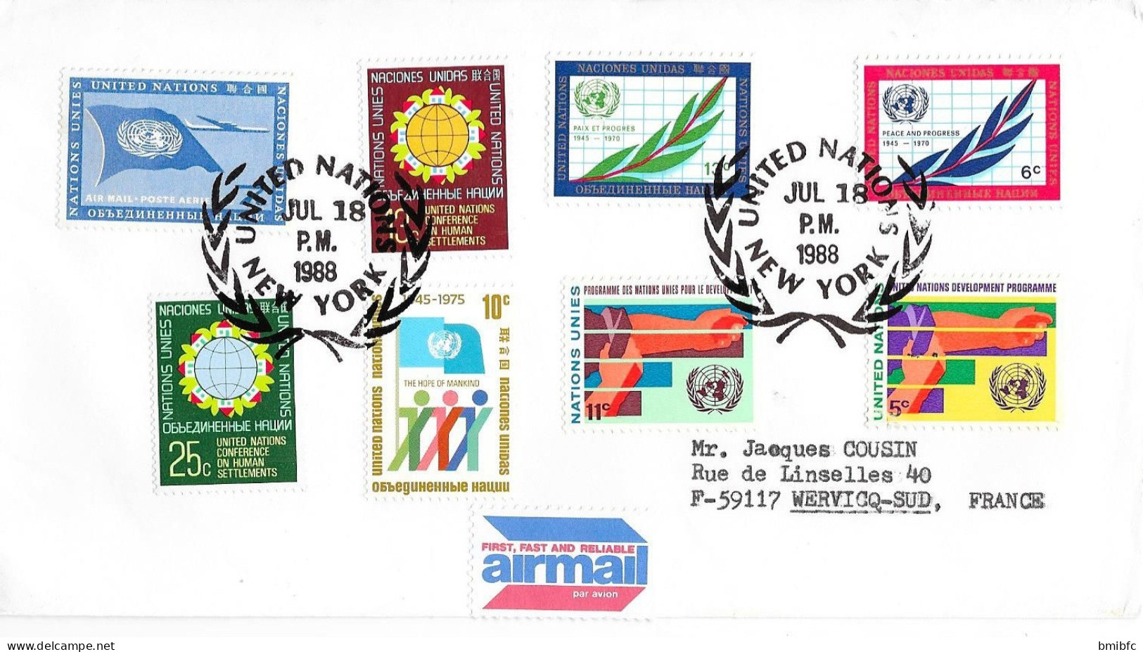 Sur Lettre De 1988 NEW-YORK - Lettres & Documents