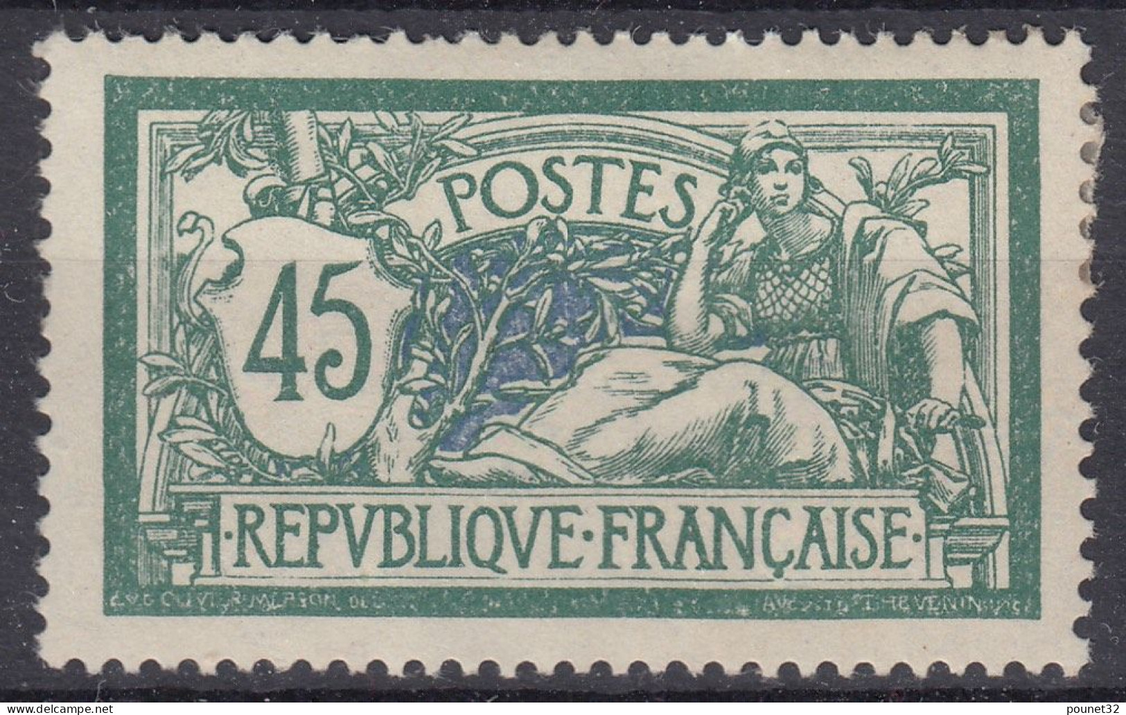 TIMBRE FRANCE MERSON 45c N° 143 NEUF * GOMME AVEC CHARNIERE ETENDUE - 1900-27 Merson