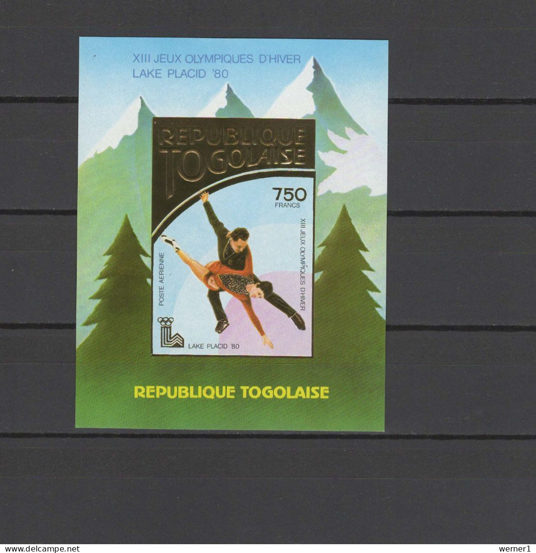 Togo 1980 Olympic Games Lake Placid Gold S/s Imperf. MNH -scarce- - Hiver 1980: Lake Placid