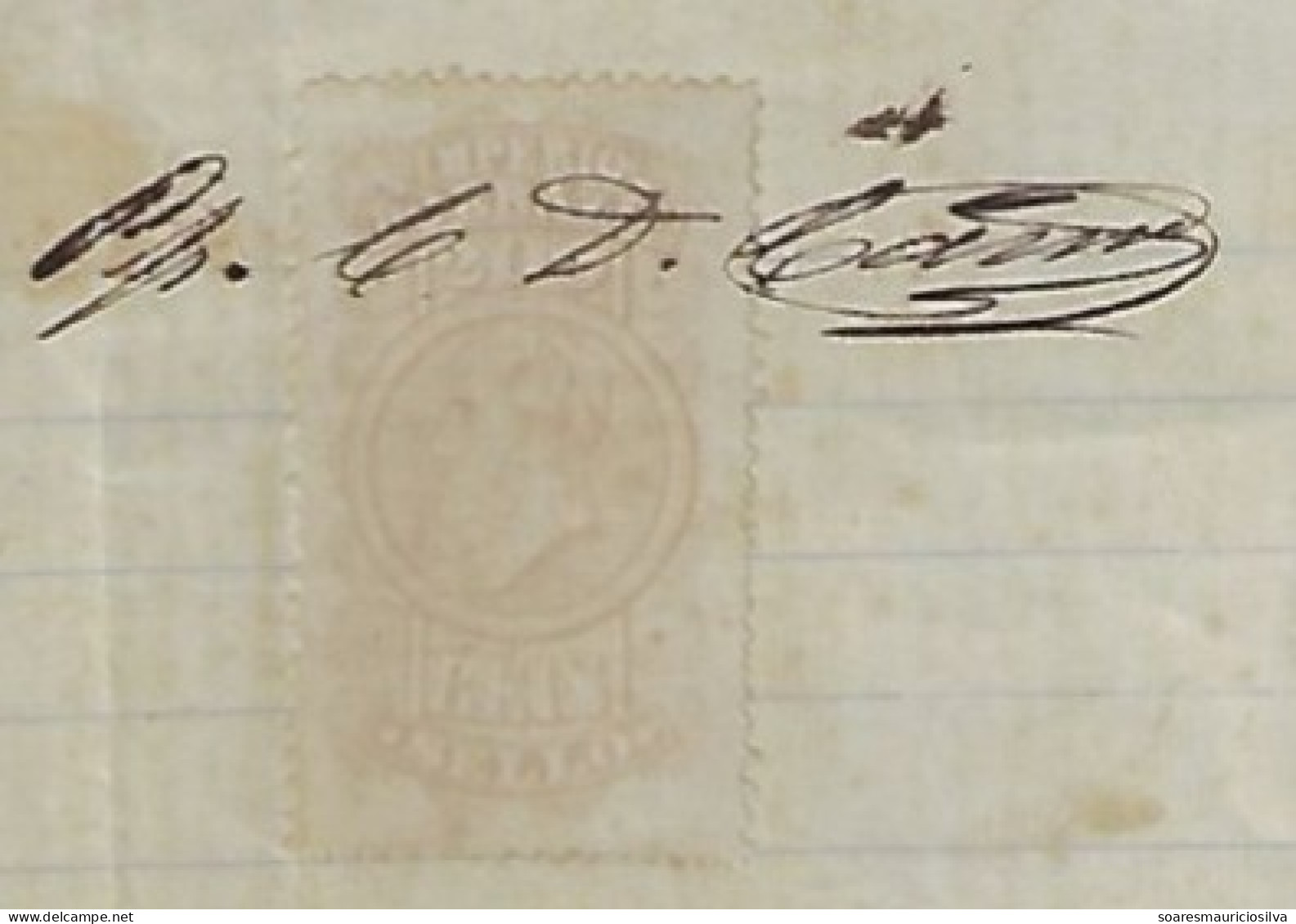 Brazil 1884 Receipt From Dressmaker Idalina Francisca Da Cunha Issued In Campos Tax Stamp Emperor Pedro II 200 Réis - Storia Postale