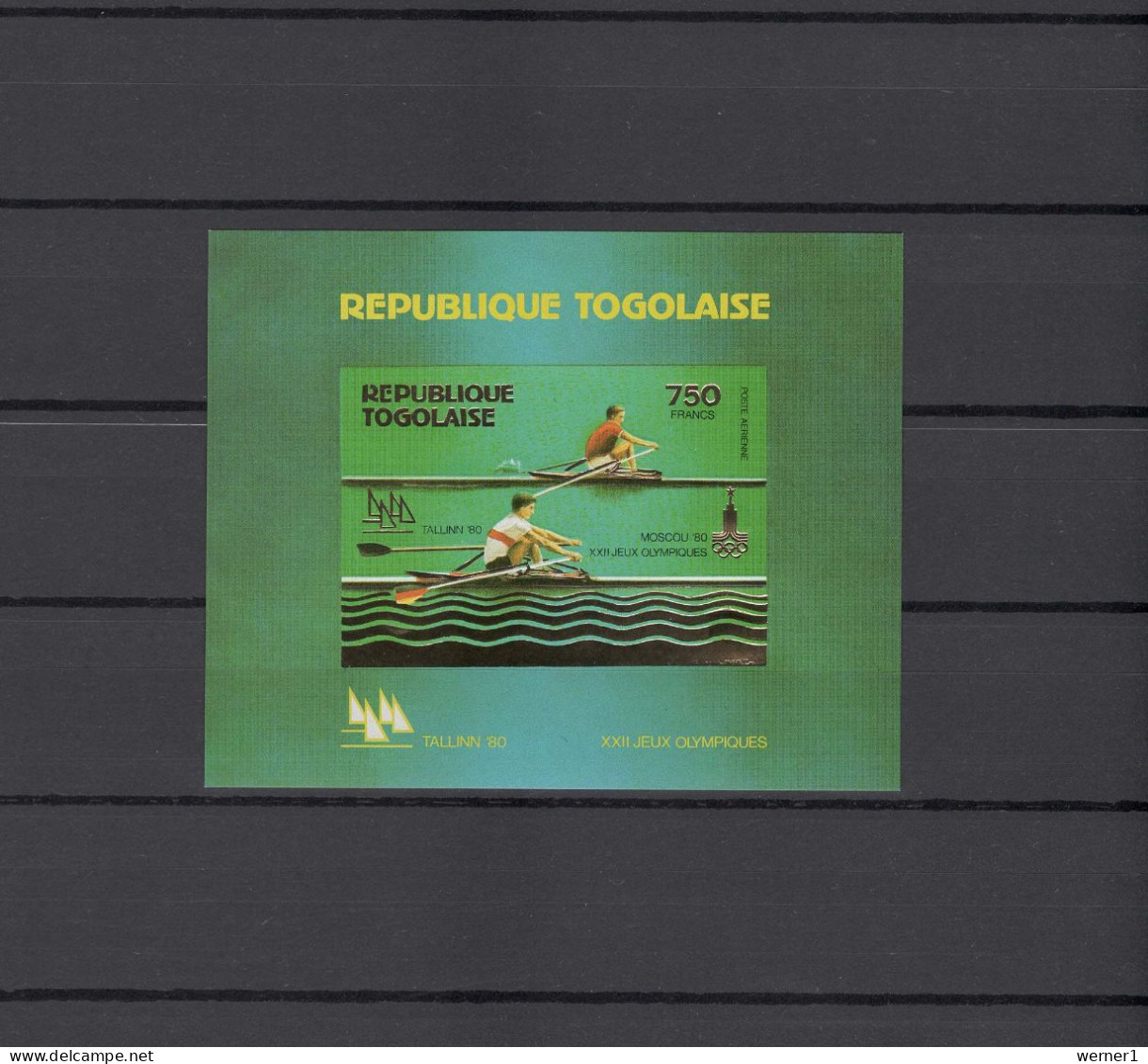 Togo 1980 Olympic Games Moscow, Rowing Gold S/s Imperf. MNH -scarce- - Ete 1980: Moscou