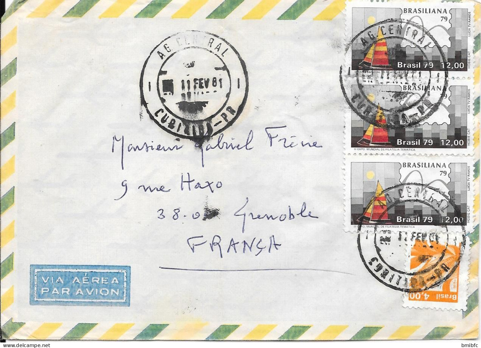 Sur Lettre De 1981 Par Avion - Storia Postale