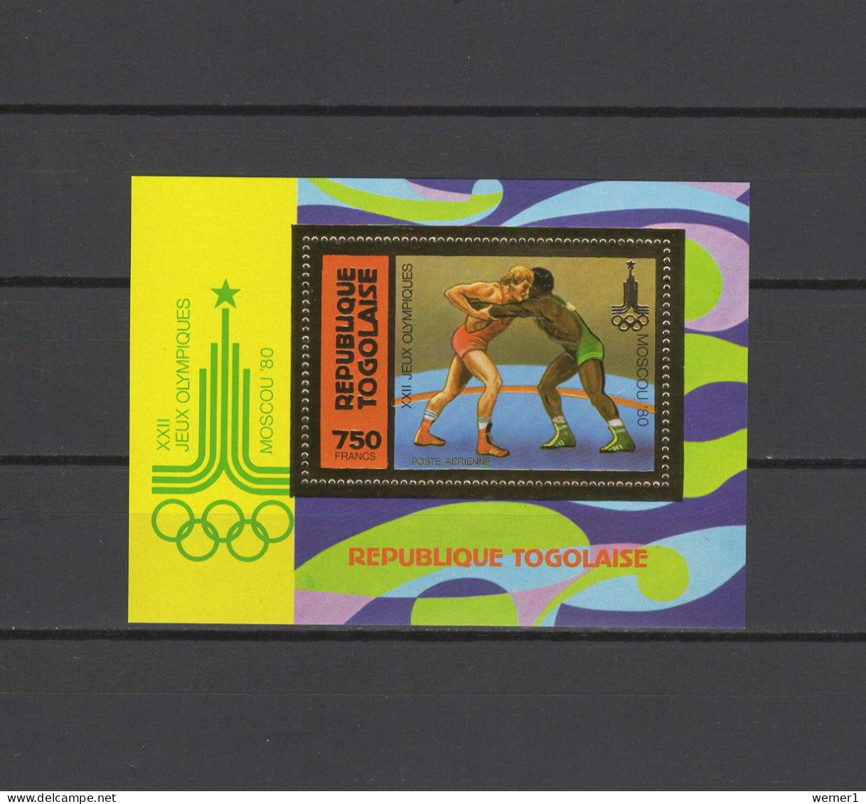 Togo 1980 Olympic Games Moscow, Wrestling Gold S/s MNH -scarce- - Estate 1980: Mosca