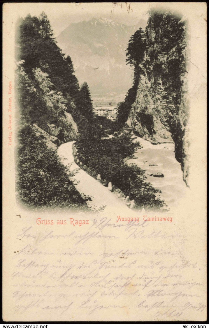 Ansichtskarte Bad Ragaz Taminaweg 1902 - Autres & Non Classés