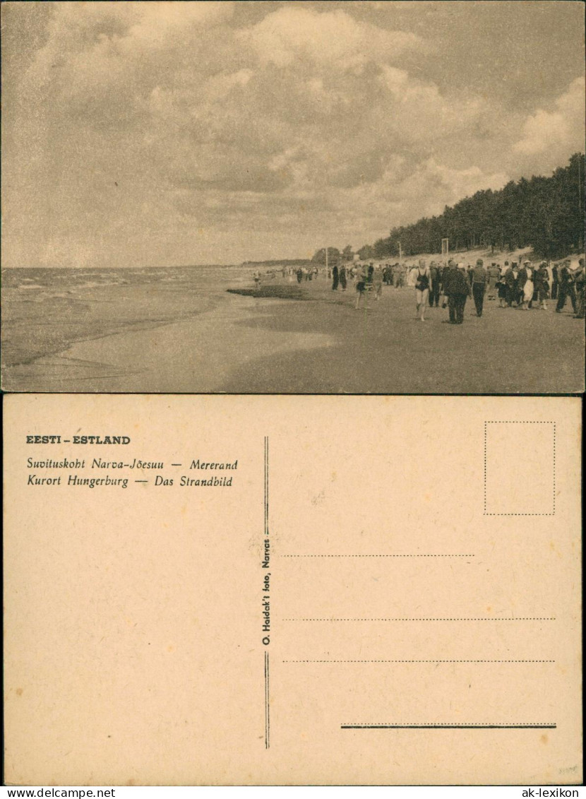 Postcard Narwa Narva Suvituskoht Narva-Jõesuu Strand 1928 - Estonie