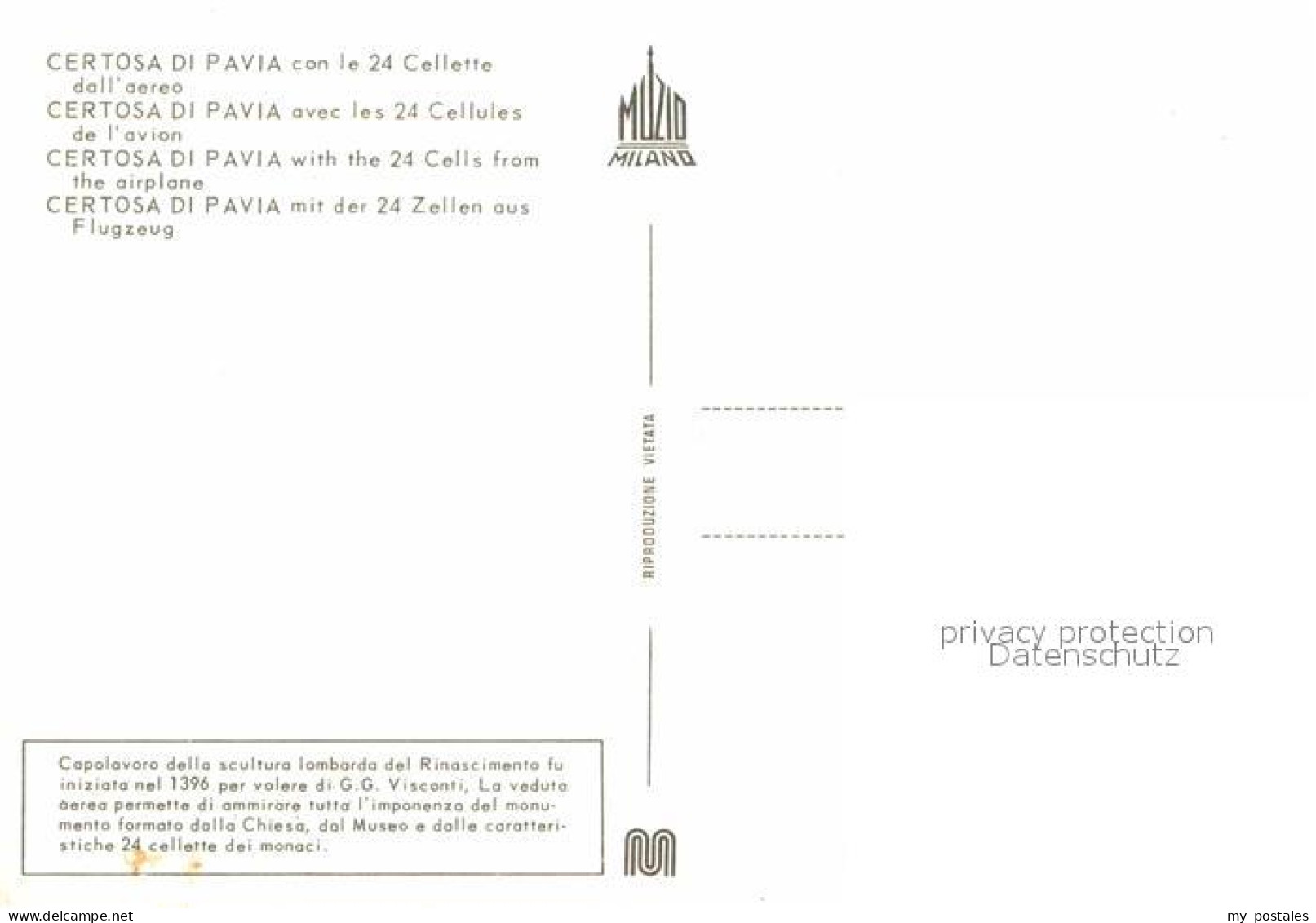 72769870 Certosa Di Pavia Fliegeraufnahme Italien - Autres & Non Classés