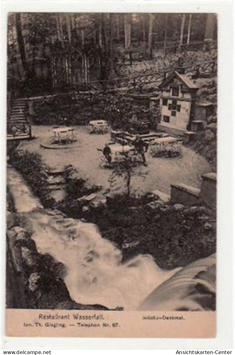 39000609 - Gruss Aus Eberswalde. Abgebildet Ist Das Restaurant Wasserfall Mit Dem Muecke-Denkmal. Postalisch Befoerdert - Eberswalde