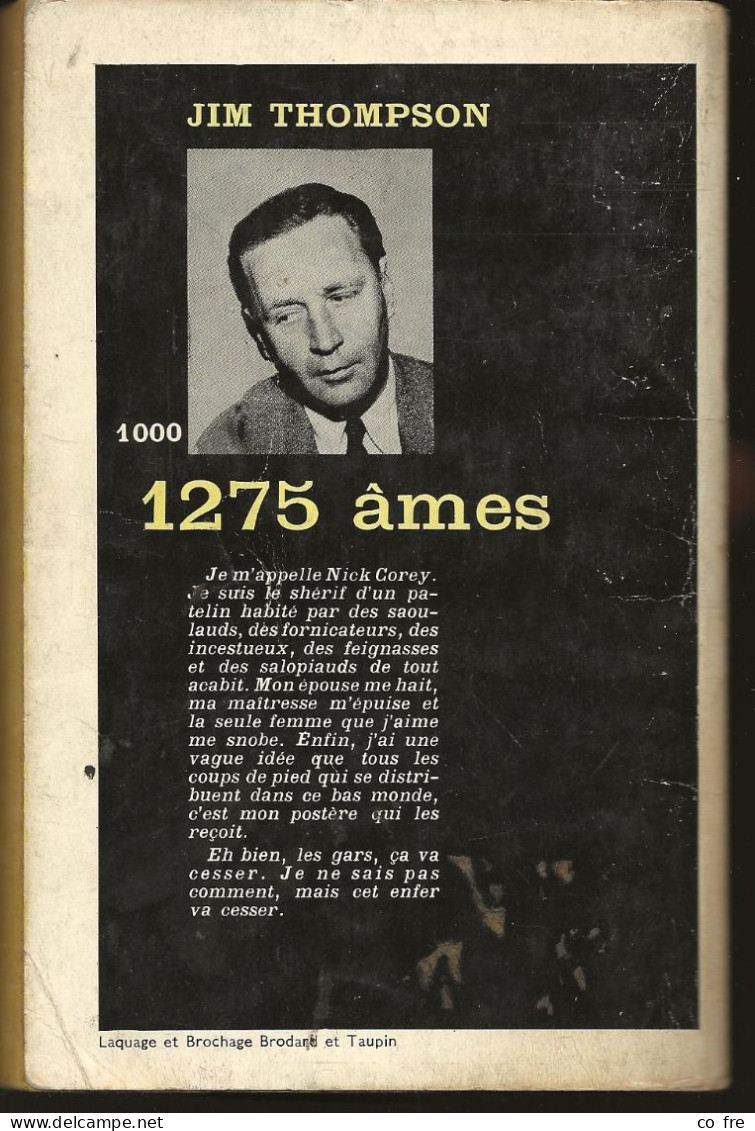 SÉRIE NOIRE, N°1000: "1275 âmes" Jim Thompson,  1ère édition Française 1966,  (voir Description) - Série Noire
