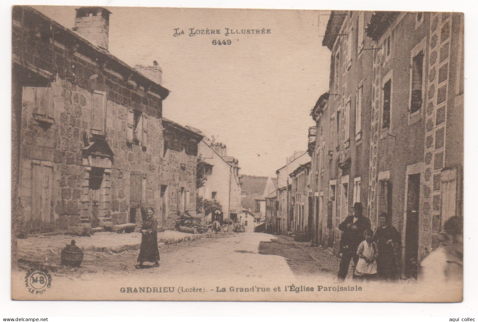 GRANDRIEU  48  LA GRAND'RUE ET L'ÉGLISE PAROISSIALE - Sonstige & Ohne Zuordnung