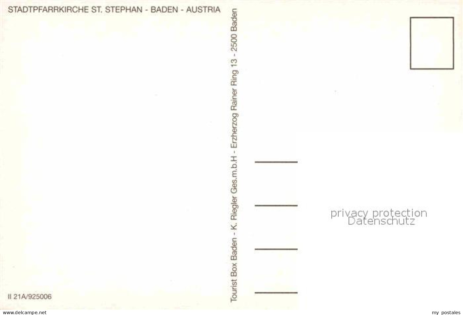 72769508 Baden Wien Stadtpfarrkirche  St. Stephan Baden - Andere & Zonder Classificatie