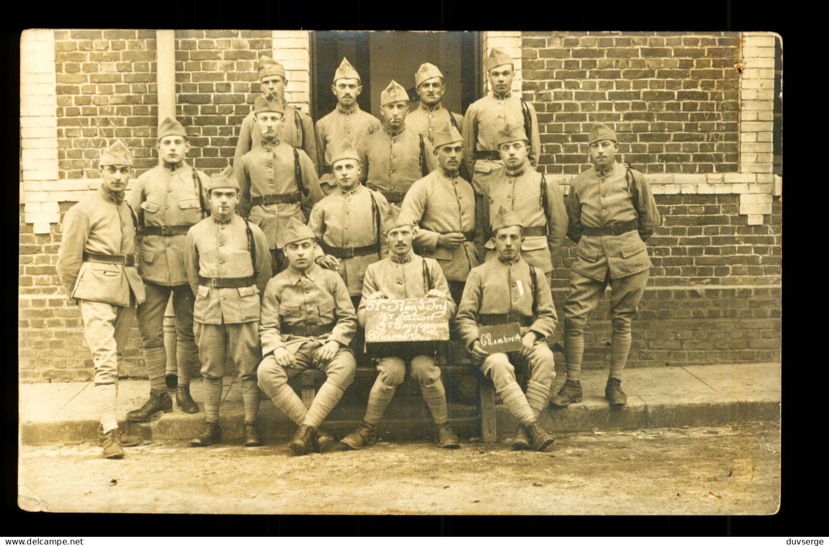 Carte Photo Militaire Soldats 51eme Regiment D' Infanterie Beauvais ( Format 9cm X 14cm ) - Regimenten