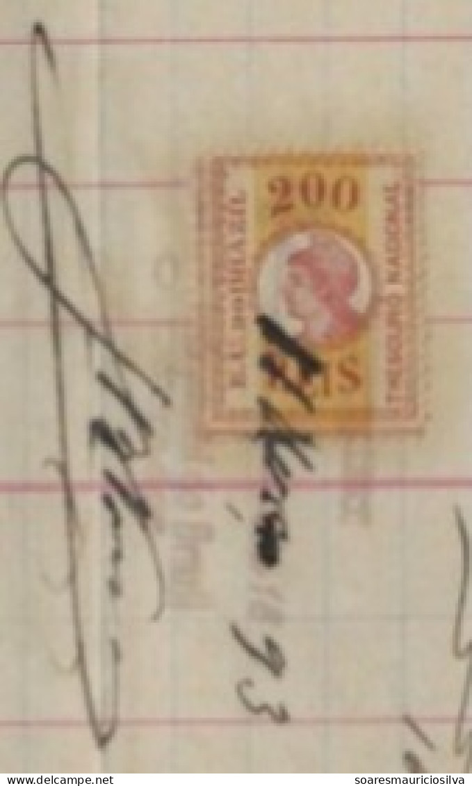 1893 Industrial Company Of Brazil Invoice Issued In Rio De Janeiro National Treasury Tax Stamp 200 Réis - Storia Postale