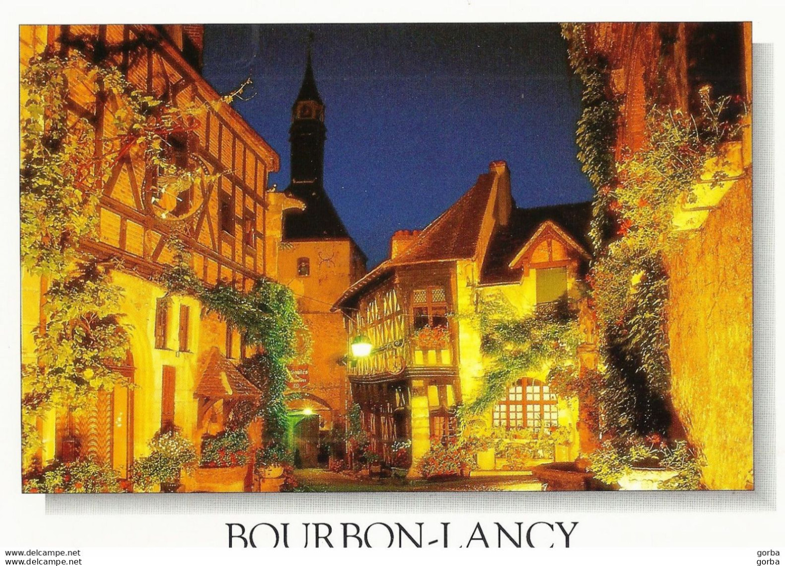 *CPSM - 71 - BOURBON LANCY - Le Vieux Bourbon, Le Beffroi, La Maison De Bois XVIè Siècle - De Nuit - Sonstige & Ohne Zuordnung