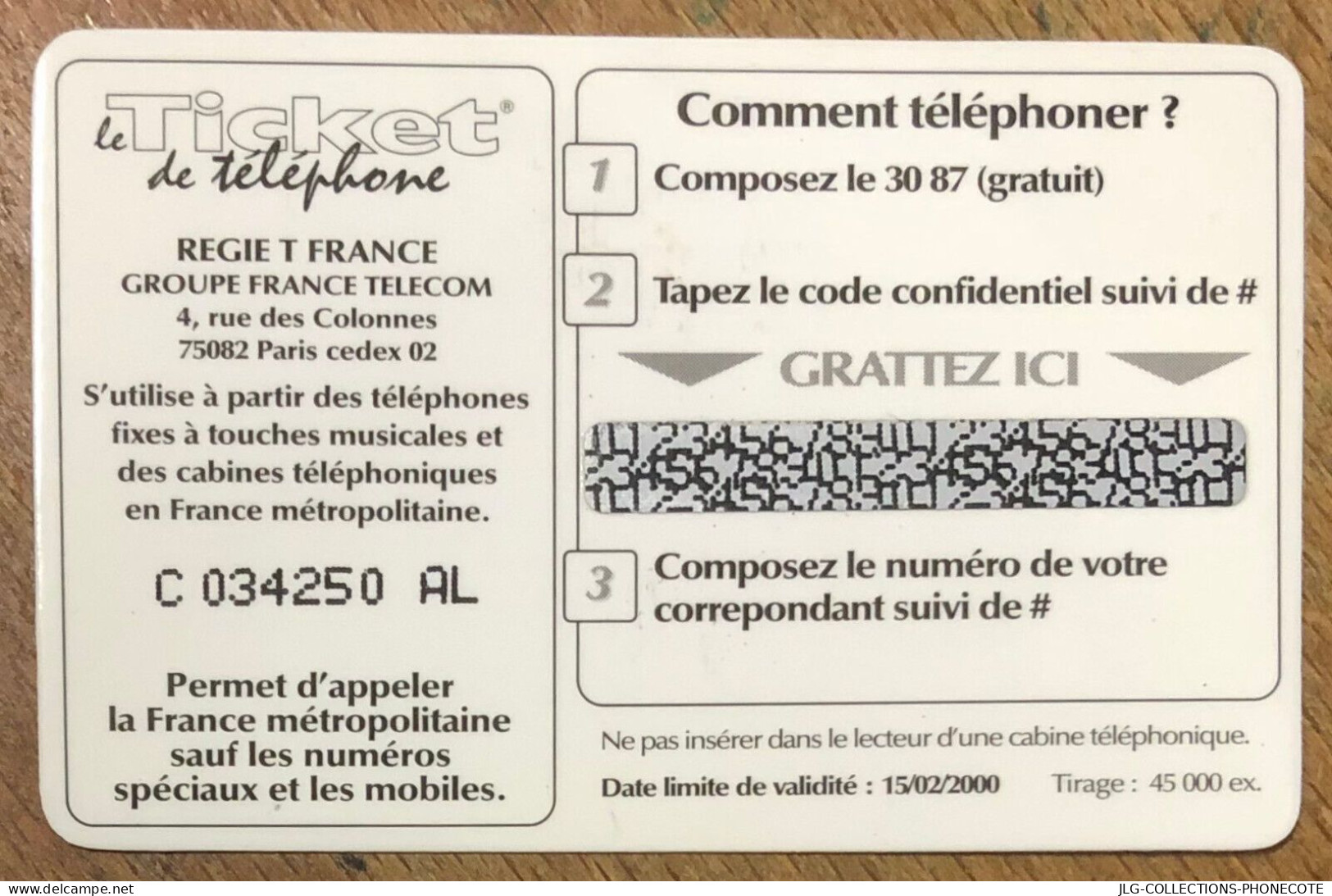 TICKET TÉLÉPHONE FRANCE TÉLÉCOM FILLETTE NEUF PREPAID PREPAYÉE CALLING CARD TELECARTE SCHEDA PHONE CARD - FT