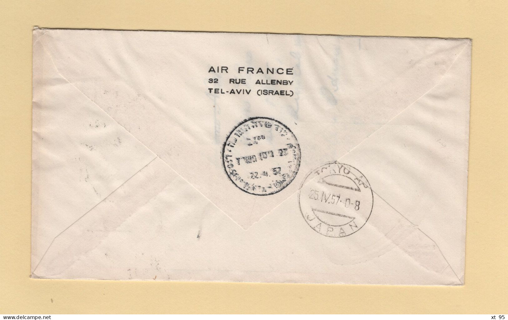 Israel - 1957 - 1er Vol Tel Aviv Tokio - 22 Avril 1957 - Storia Postale