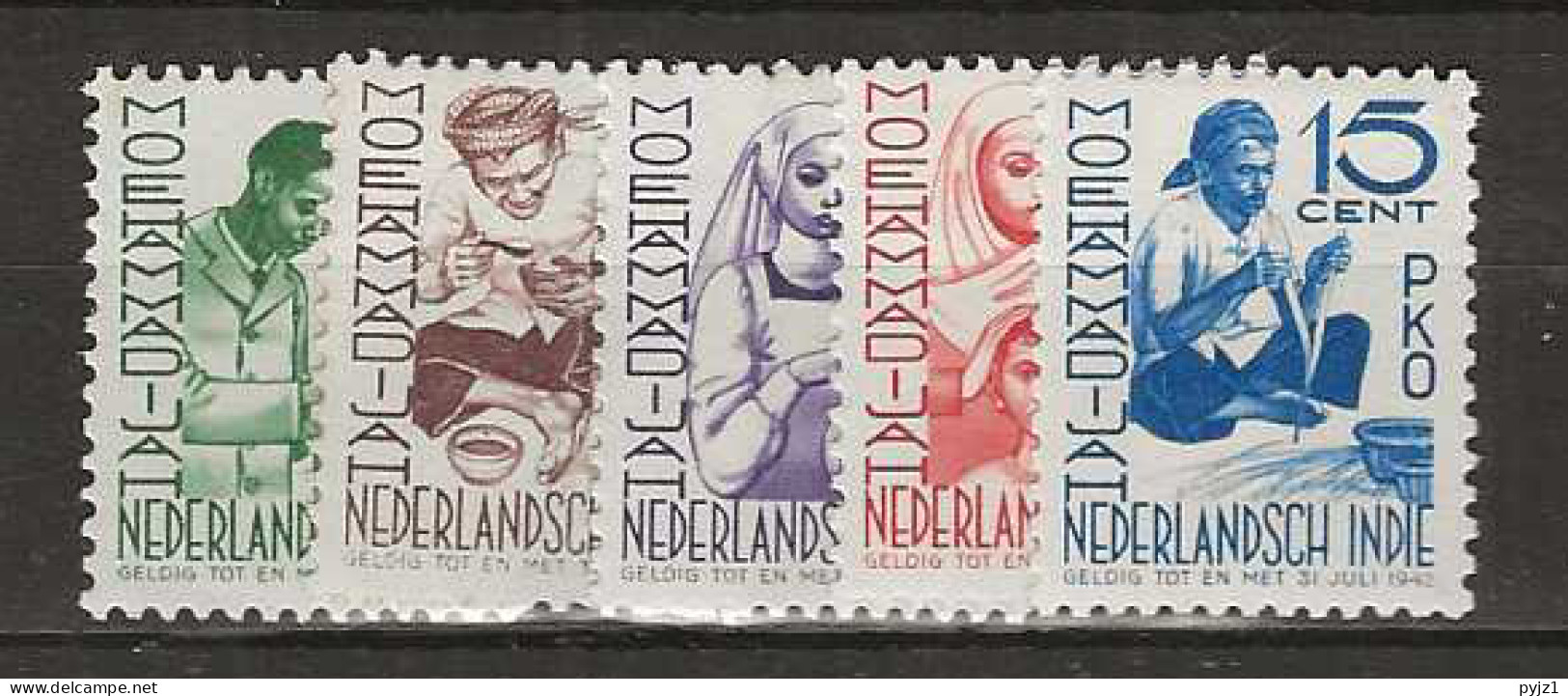 1941 MH Nederlands Indië NVPH 293-97 - Indie Olandesi