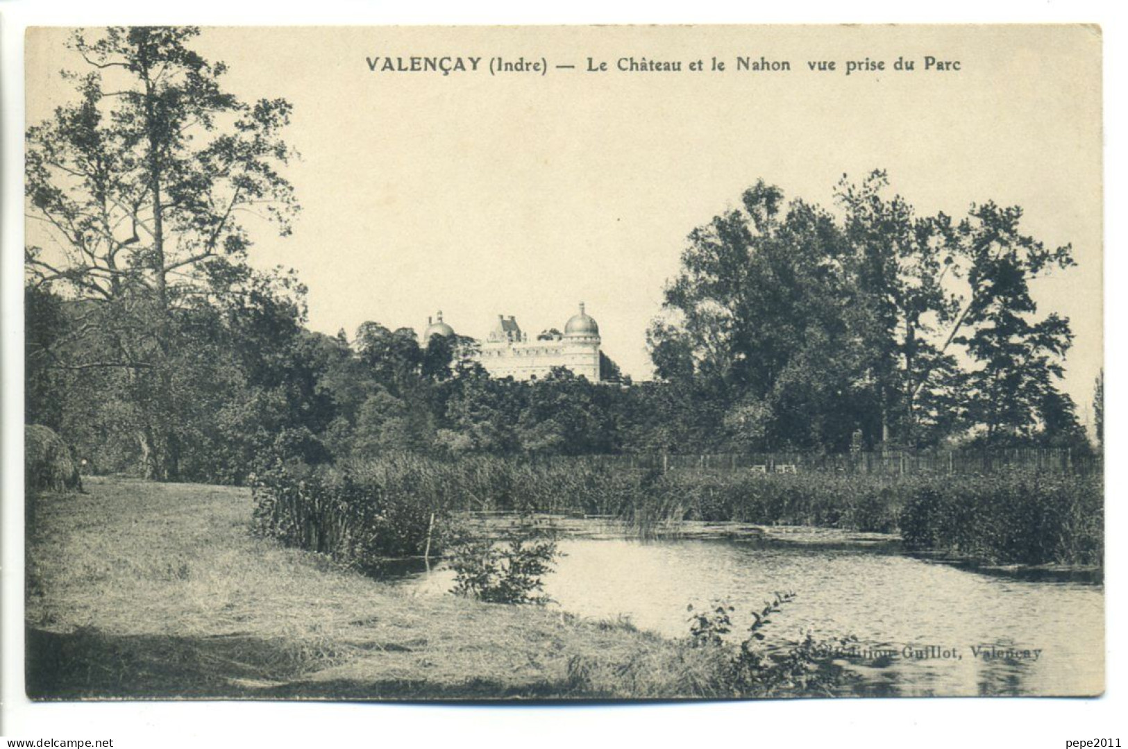 CPA 36 Indre - VALENÇAY - Le Château Et Le Nahon - Vue Prise Du Parc - Vue Peu Commune (Ed. Guillot) - Other & Unclassified