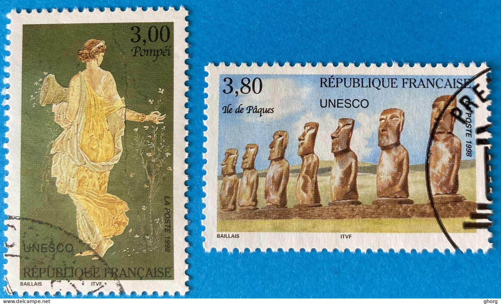 France 1998 : UNESCO Patrimoine Universel N° 118 à 119 Oblitéré - Usati