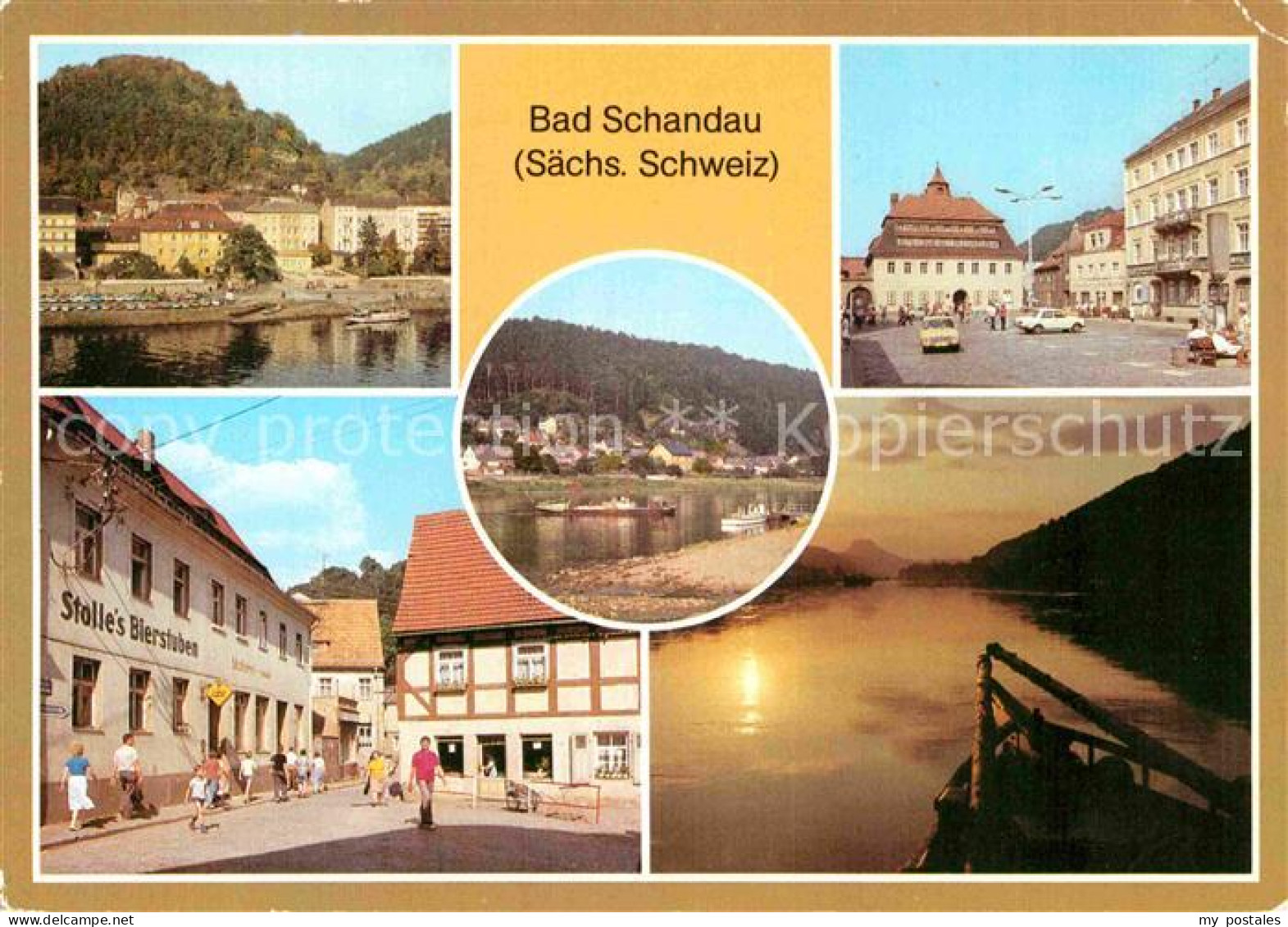 72768007 Bad Schandau Teilansicht Markt Poststrasse Dampferanlegestelle Elbe Bad - Bad Schandau