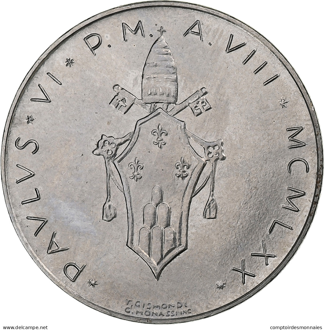 Vatican, Paul VI, 50 Lire, 1970 (Anno VIII), Rome, Acier Inoxydable, SPL+ - Vaticano