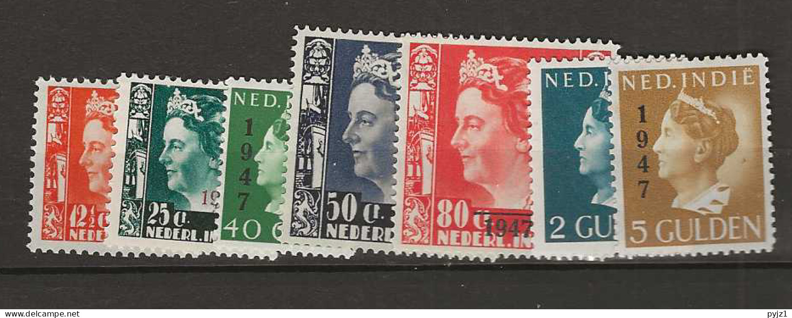 1947 MH Nederlands Indië NVPH 326-32 - Netherlands Indies