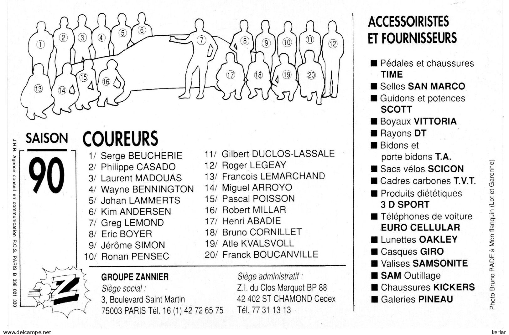 EQUIPE Z SAISON 1990 - Cyclisme