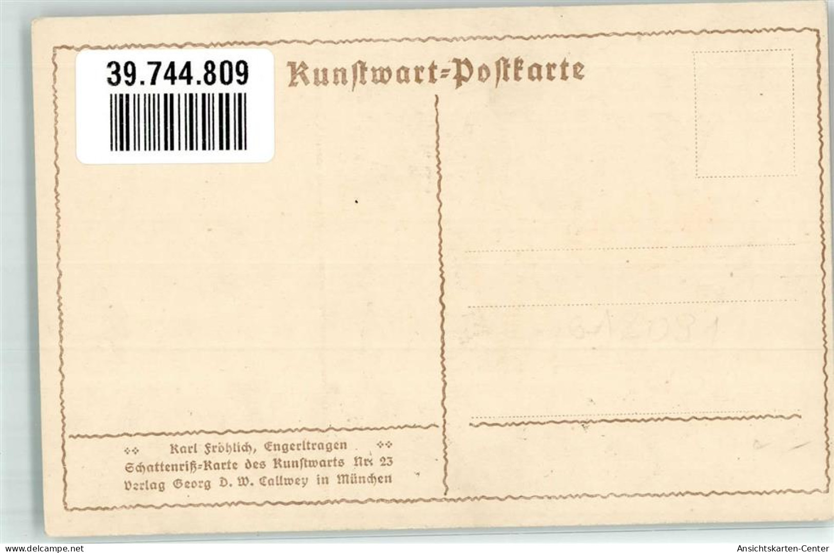 39744809 - Sign. Karl Froehlich :  Engerltragen   Schattenriss Kunstwart Karte Nr. 23 - Other & Unclassified
