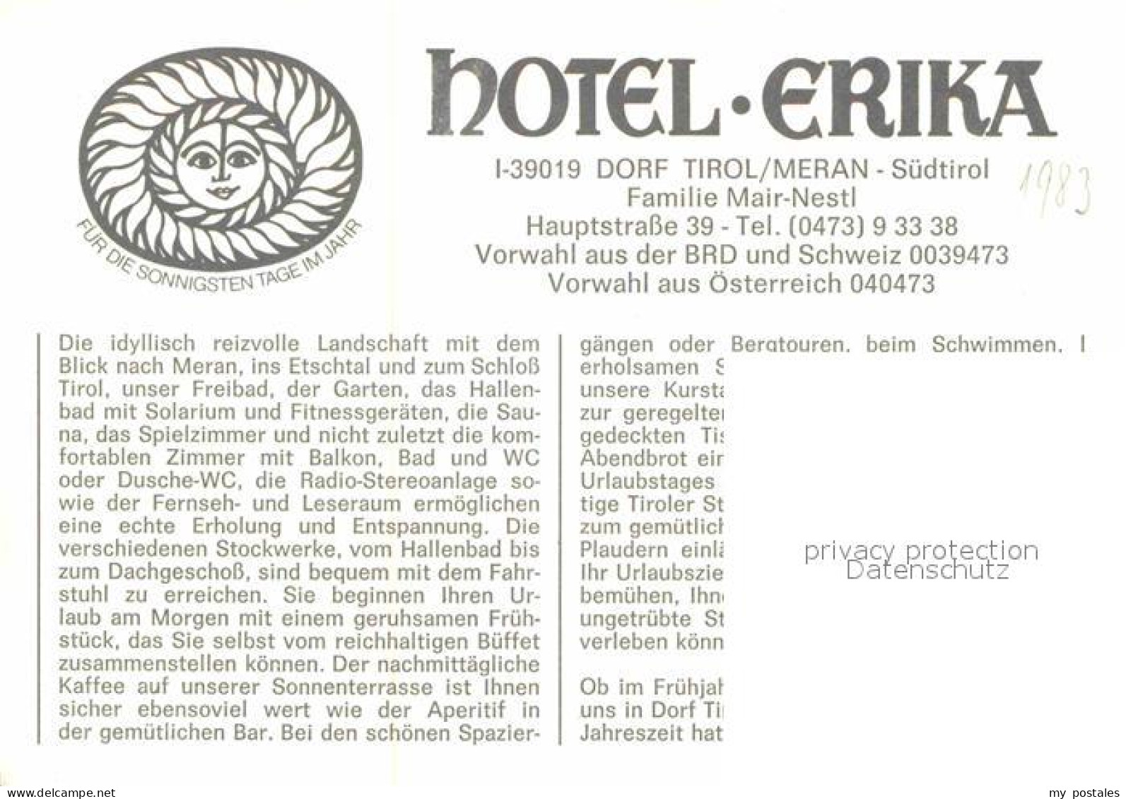 72767164 Dorf Tirol Hotel Erika Hallenbad Terrasse Gastraum Schwimmbad Firenze - Sonstige & Ohne Zuordnung