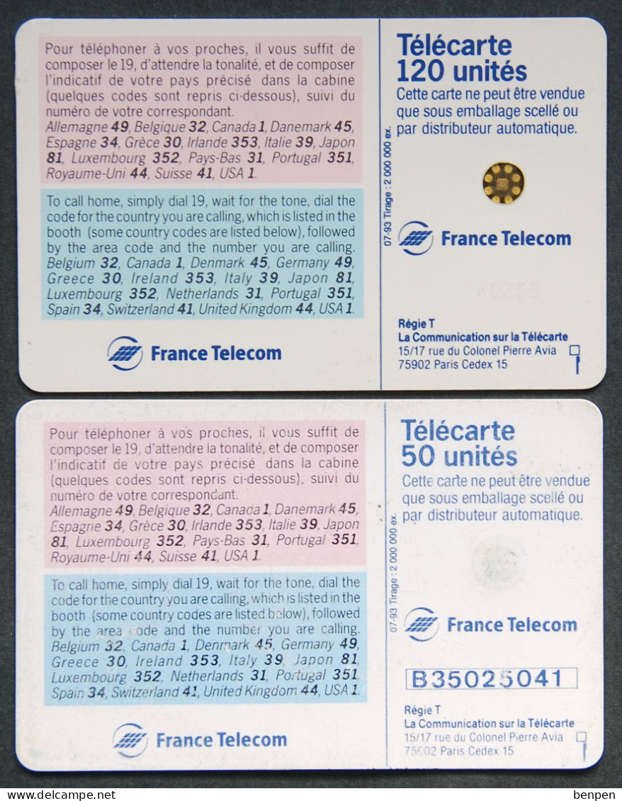 Télécartes Call Home 1993 Fillette Et Chien Indicatifs Nationaux 120U 50U Régie T - Sin Clasificación