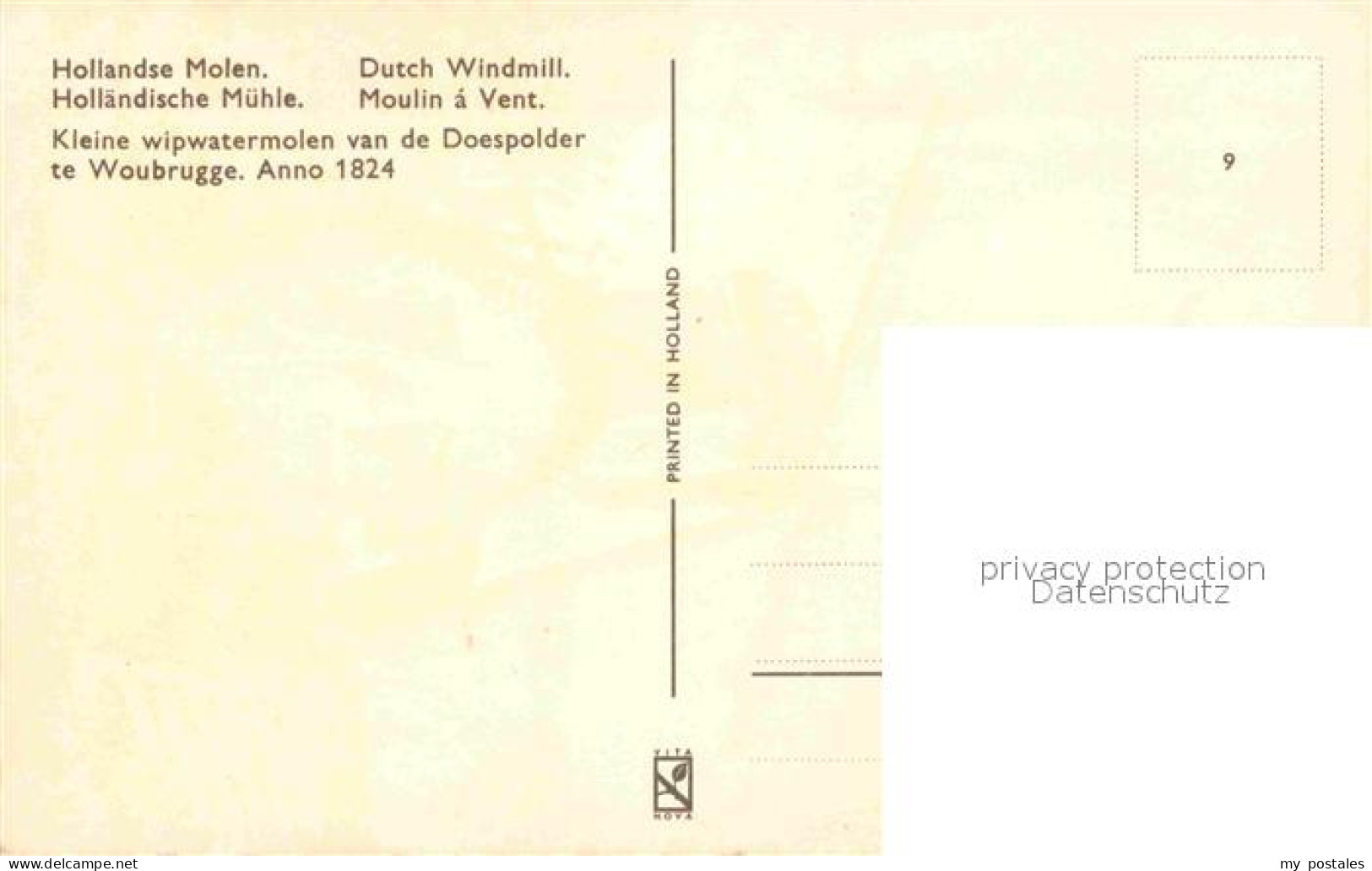 72766987 Niederlande Hollandse Molen Windmuehle  - Autres & Non Classés