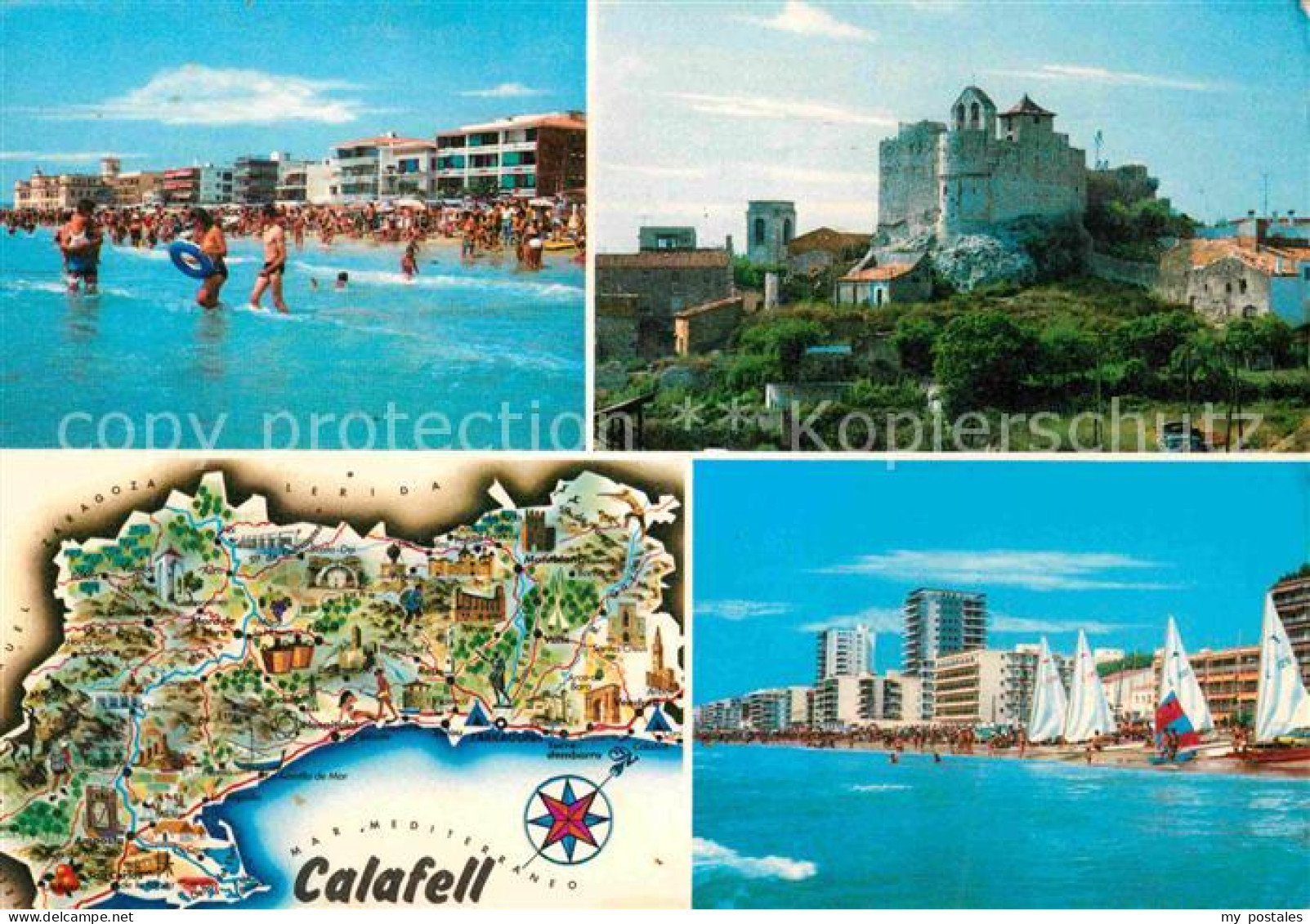 72765483 Calafell Tarragona Strand Burg Lageplan Calafell - Autres & Non Classés