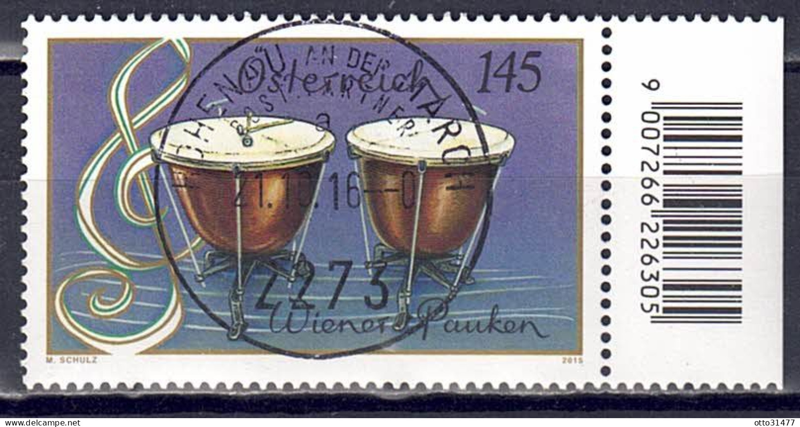 Österreich 2015 - Musikinstrumente (V), MiNr. 3180, Gestempelt / Used - Usados