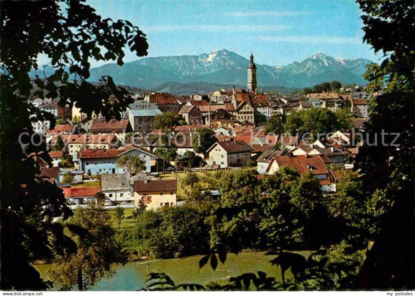 72765310 Traunstein Oberbayern Panorama Mit Hochfelln Und Hochgern Chiemgauer Al - Traunstein