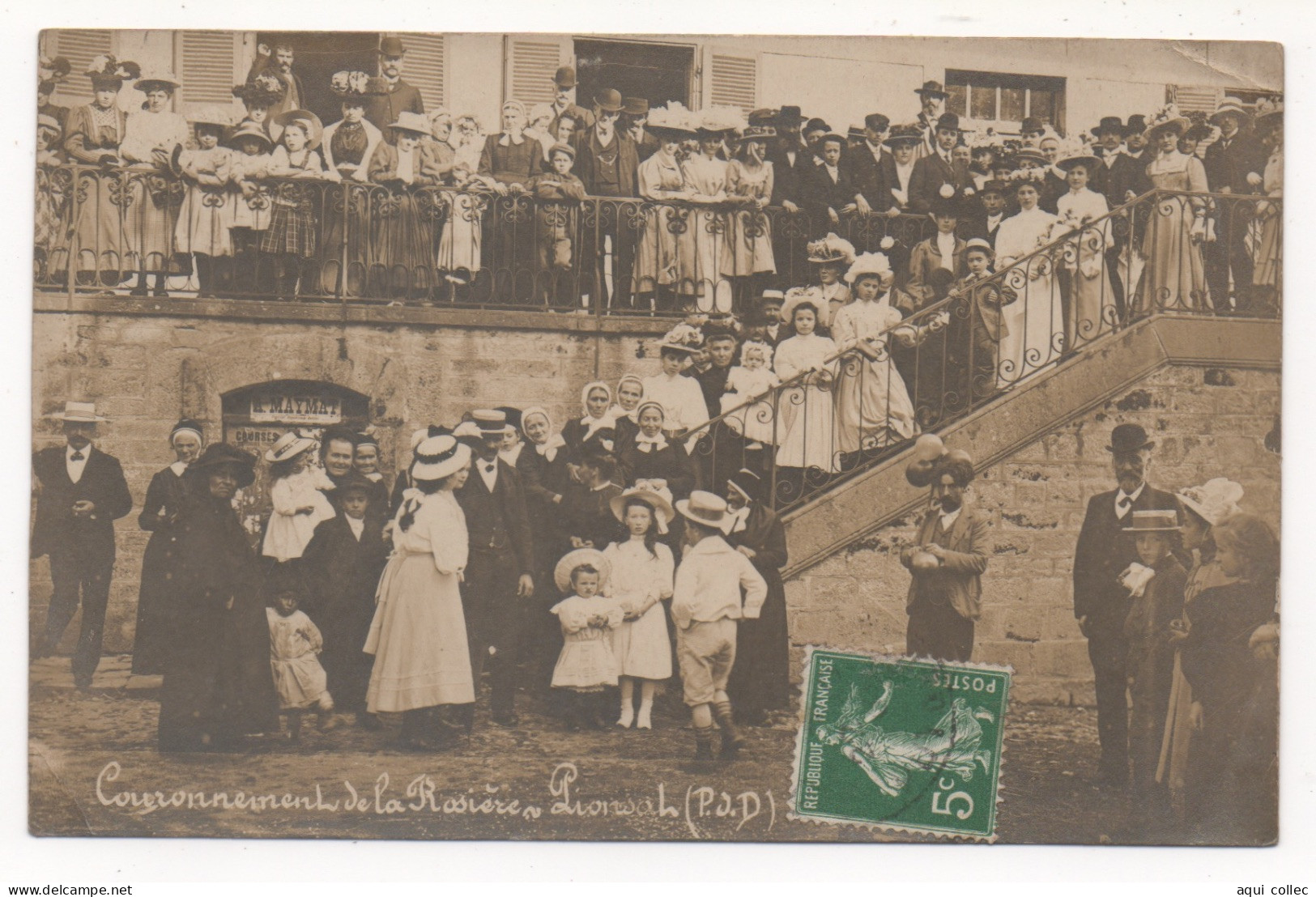 PIONSAT  63  COURONNEMENT DE LA ROSIÈRE   -  CARTE PHOTO - Autres & Non Classés