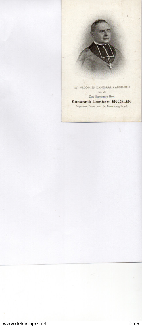 Zeer Eerw Heer Kanunnik Lambert Engelen Geb Te Tongerloo Limburg Op 21 Feb 1880l Tengevolge Van Een Ongeval Overl Te Leu - Andere & Zonder Classificatie