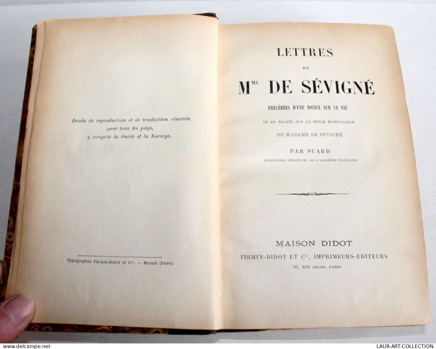 LETTRES DE Mme DE SEVIGNE + NOTICE SUR SA VIE, TRAITE STYLE EPISTOLAIRE De SUARD / LIVRE ANCIEN XIXe SIECLE (2204.130) - 1801-1900