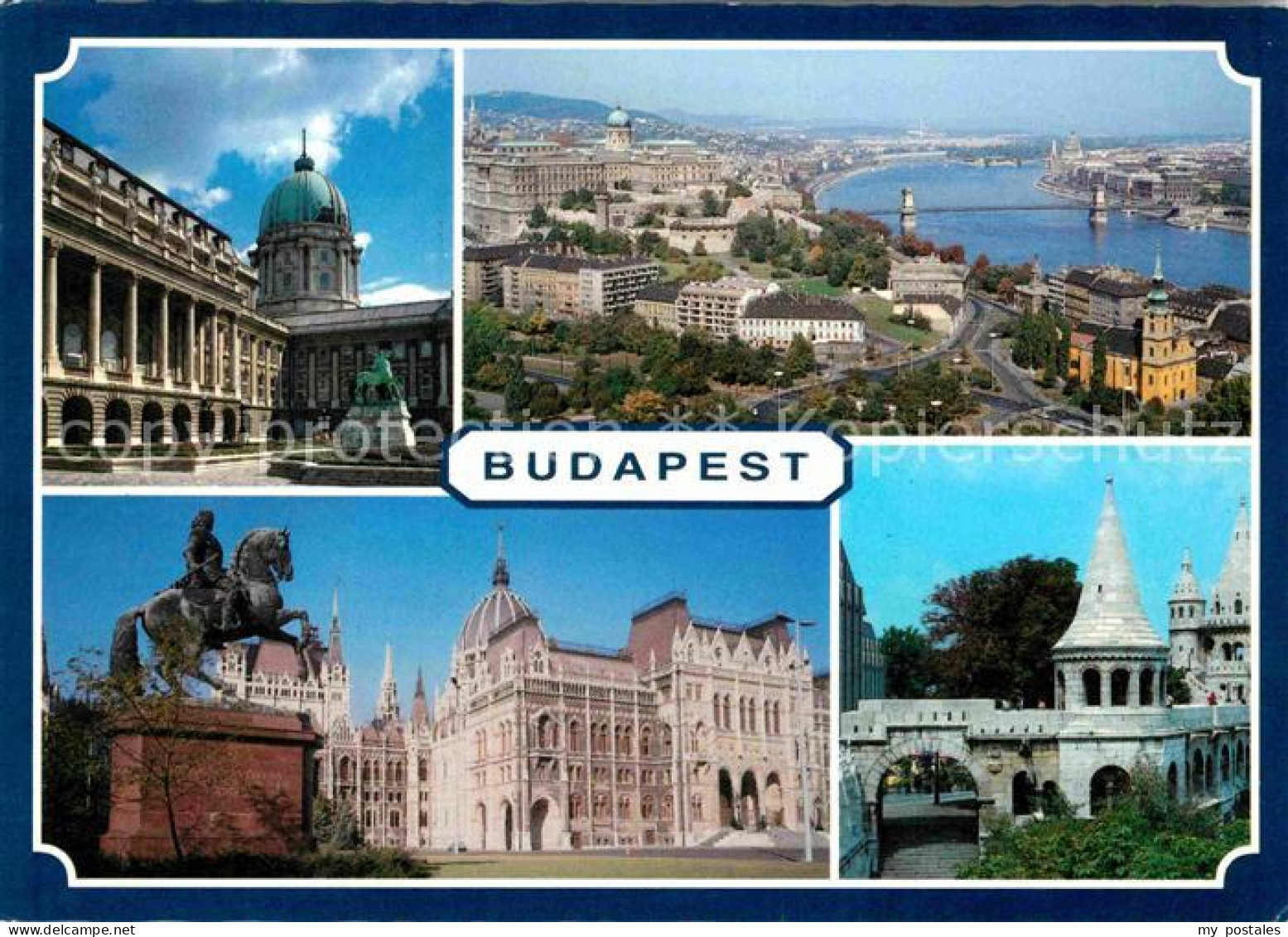 72765138 Budapest Panorama Blick Ueber Die Donau Fischerbastei Palast Parlaments - Hongrie