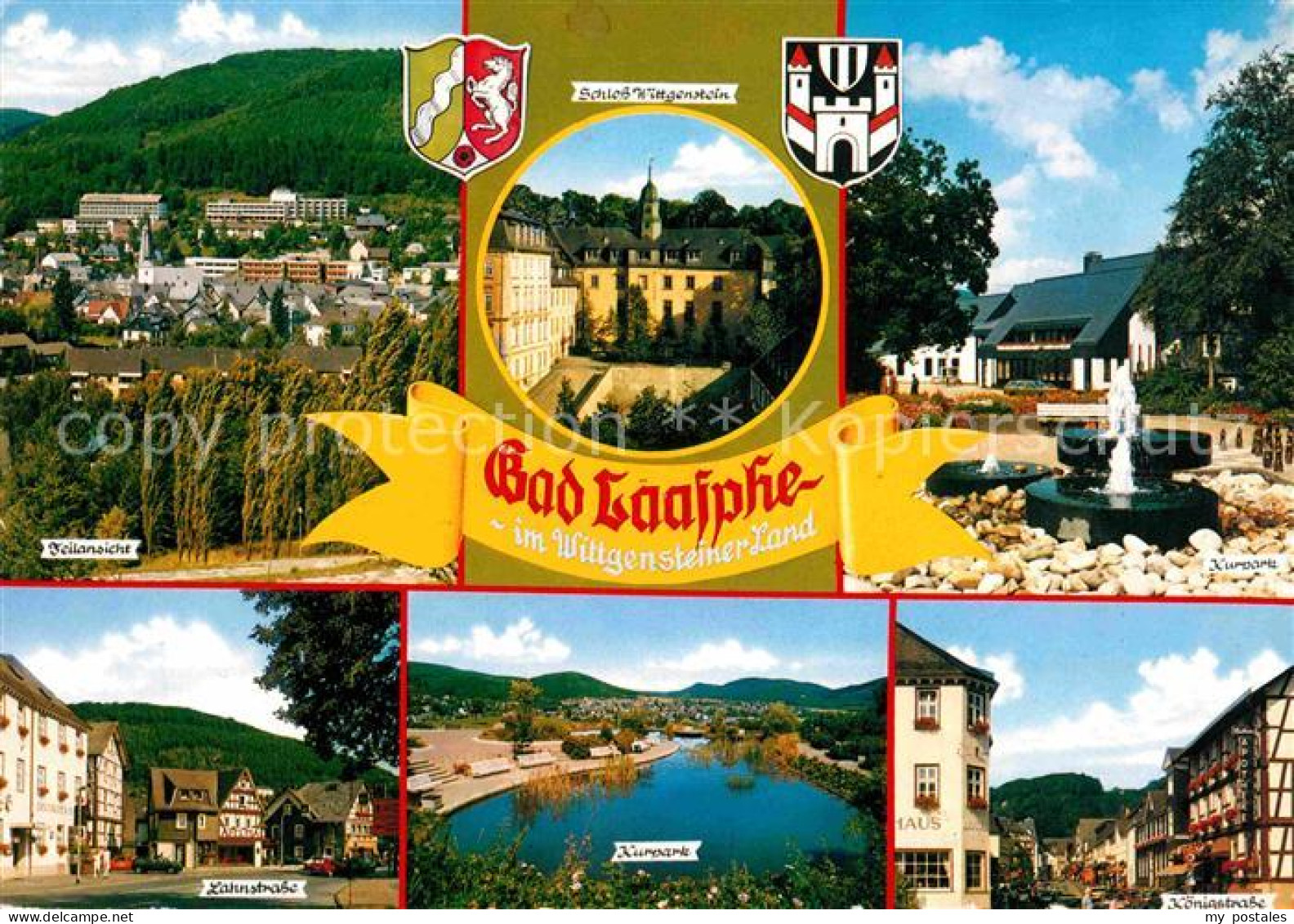 72764535 Bad Laasphe Teilansicht Lahnstrasse Kurpark Koenigstrasse Schloss Bad L - Bad Laasphe