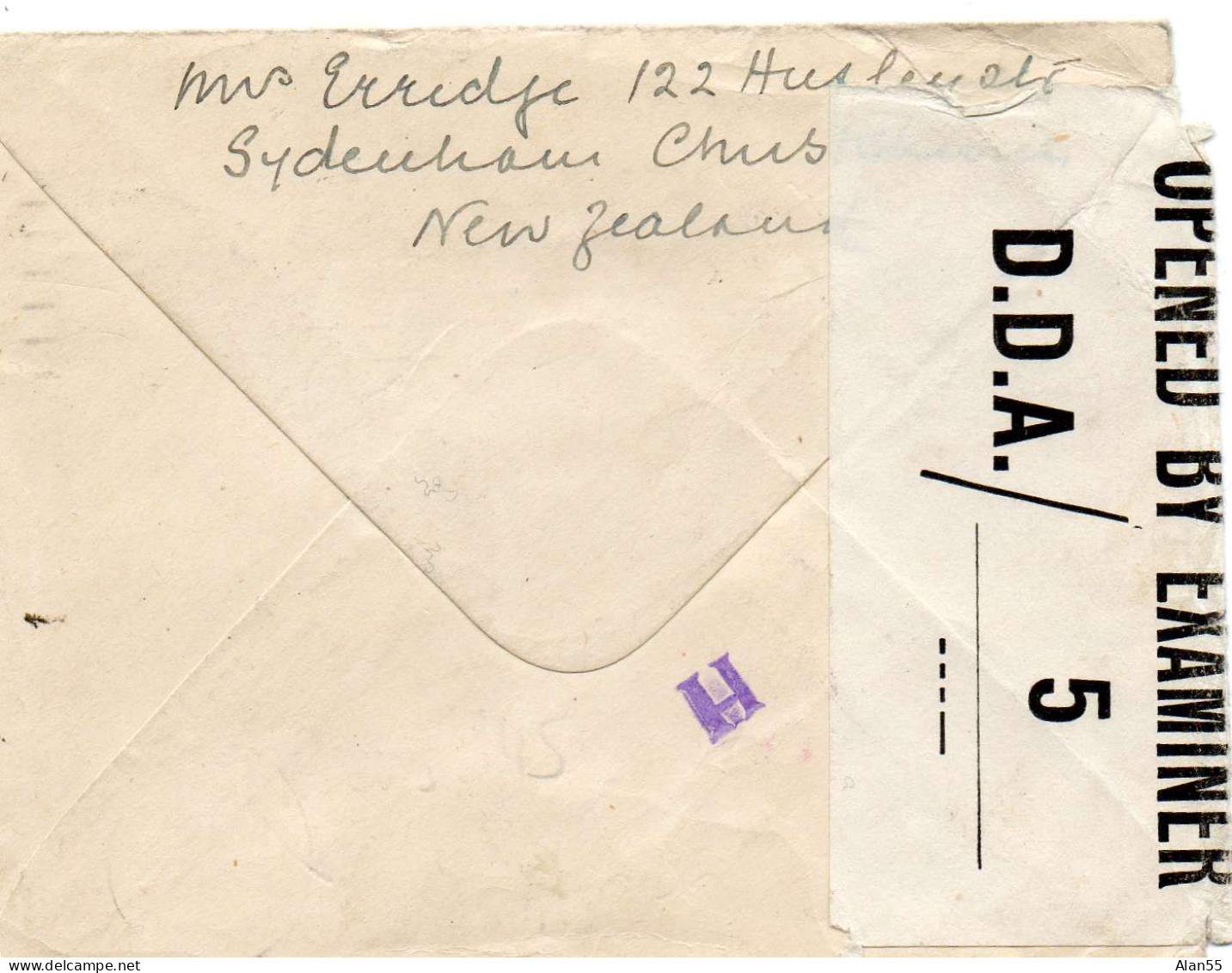 NEW ZELAND. 1943. CICR GENEVE (SUISSE); DOUBLE CENSURE - Brieven En Documenten