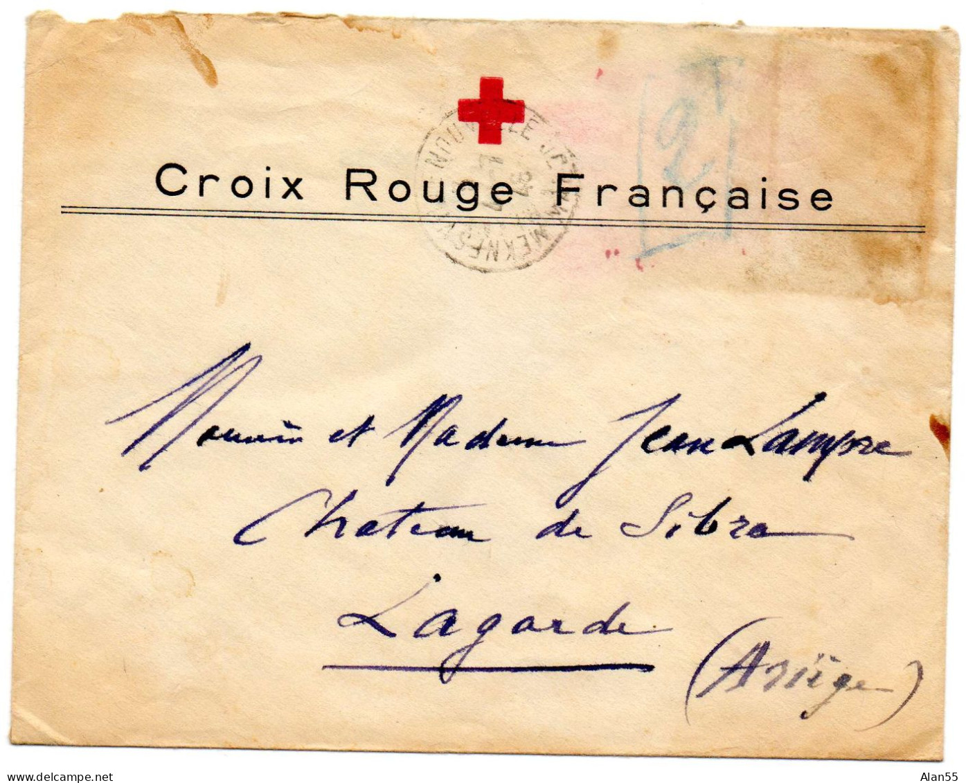 ALGERIE. 1946. CROIX-ROUGE FRANCAISE. COMITE DE MEKNES. - Briefe U. Dokumente