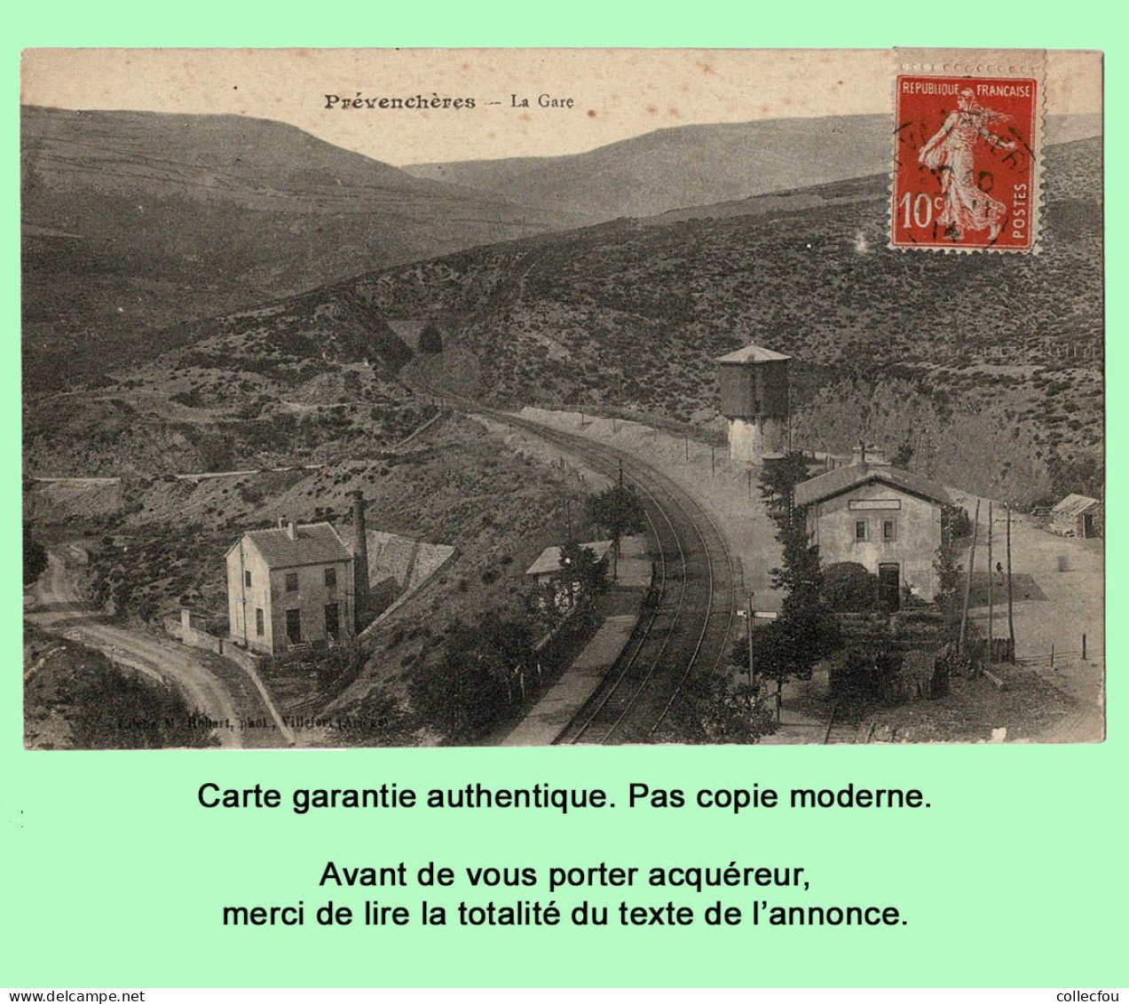 PRÉVENCHÈRES - La Gare (Lozère). Cachet De 1914. Voir Description Détaillée Et Scans Recto Verso. Train, Chemin De Fer. - Stations - Zonder Treinen